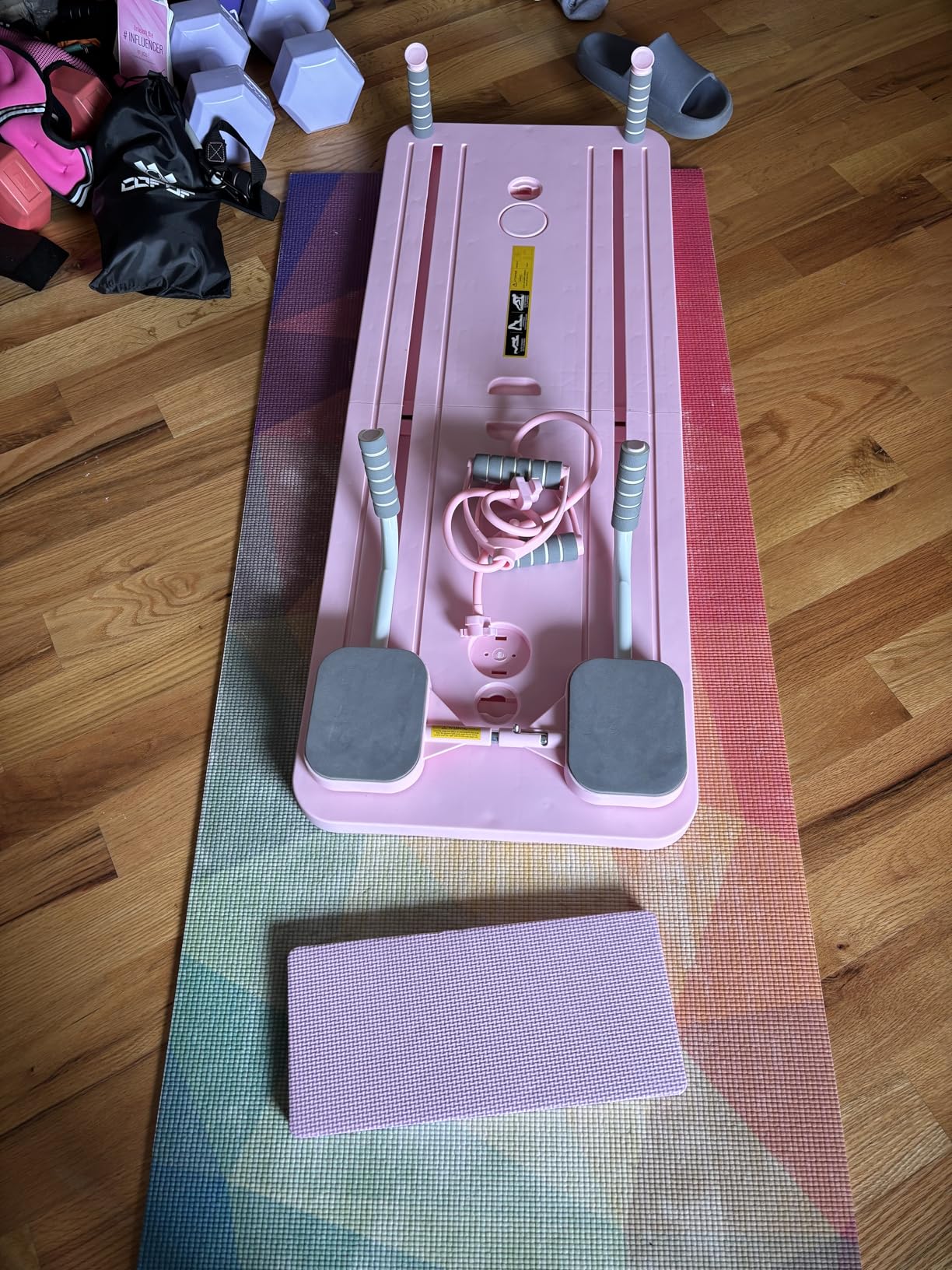 JANUA Pilates Board - Pilates Reformer Set, Multi-Purpose Foldable Pilates Reformer Board for Home, 5 in 1 Pilates Sliding Board customer photo 1