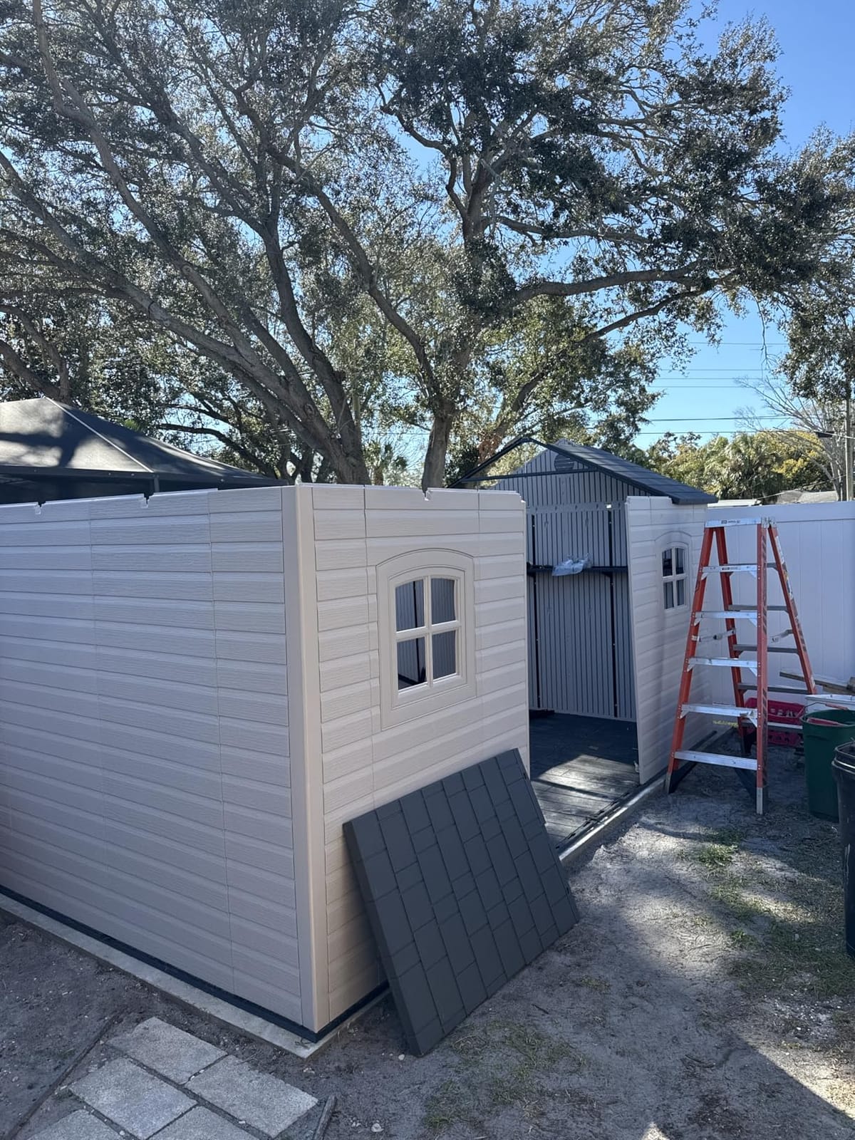 Lifetime Outdoor Storage Shed, 15x8 Ft, Desert Sand, Resin Backyard Tool Shed with Lockable Doors and UV-Protected Panels customer photo 2