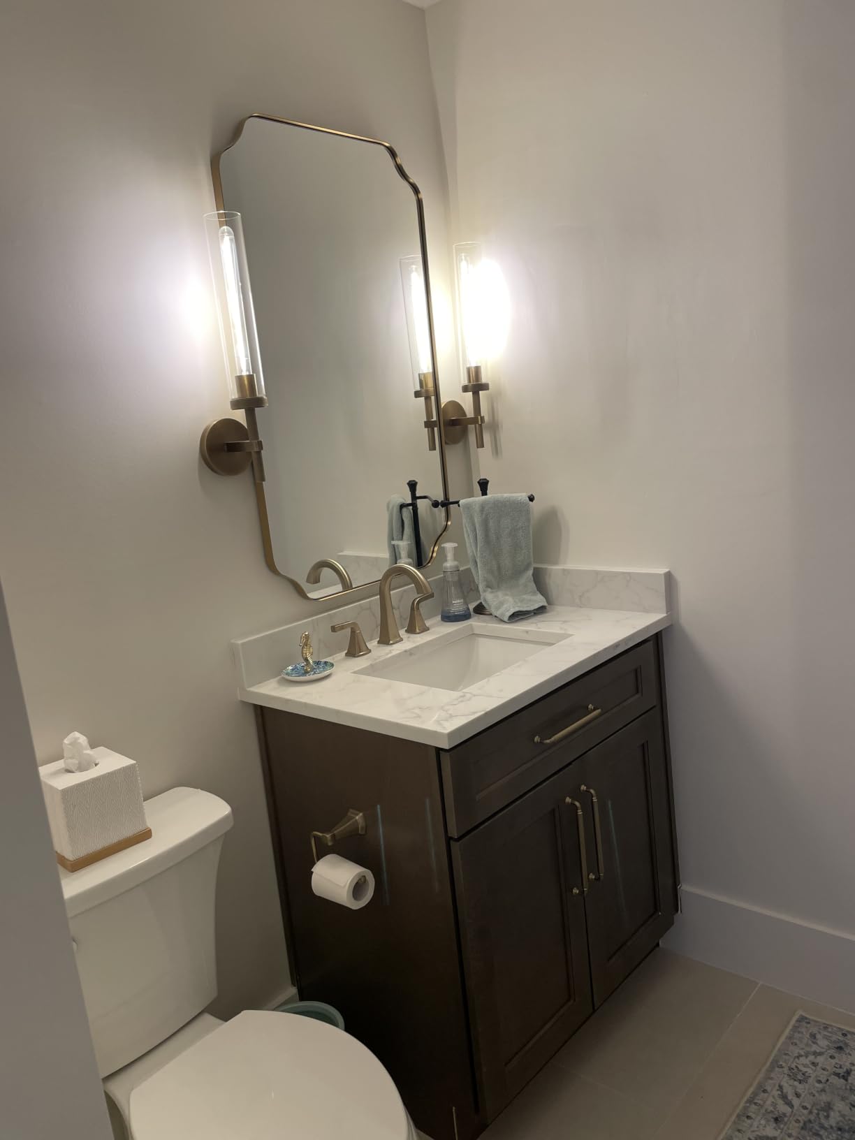 ANDY STAR 30x40 Inch Matte Black Mirror, Unique Rectangle Mirror for Vanity, Bathroom Mirror in Premium Stainless Steel Metal Thin Frame Deep 1'', Large Wall-Mounted Mirror(Horizontal/Vertical) customer photo 1