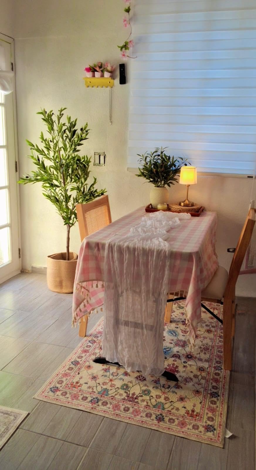 Powell Kasi Brown and Natural Rattan Cane Fully Assembled Foldable Wooden Dining Side Chair customer photo 2