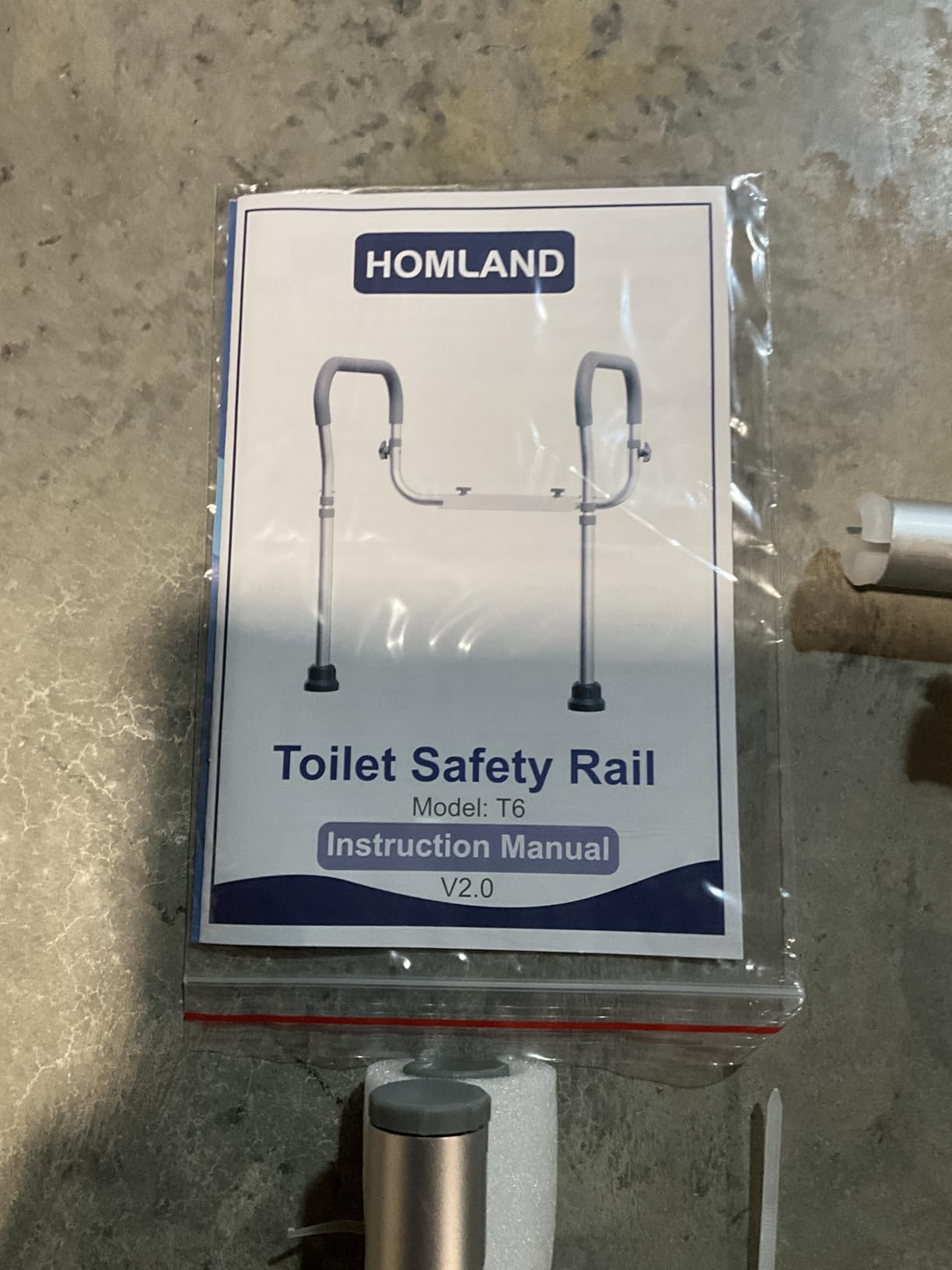 HOMLAND Toilet Safety Rails for Seniors, 350LB Aluminum Toilet Handle | Adjustable Height & Width, Soft Padded Handles, Anti-Slip Rubber Feet, Toilet Safety Frame, Toilet Grab Bars For Elderly customer photo 2
