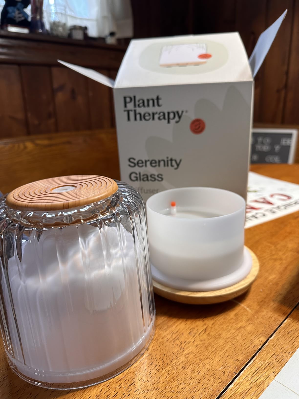 Plant Therapy Serenity Glass Diffuser, Elegant Glass Cover, Intermittent & Continuous Mist, Multiple Light Settings, Essential Oil Diffuser, 250 Square Feet Coverage customer photo 1