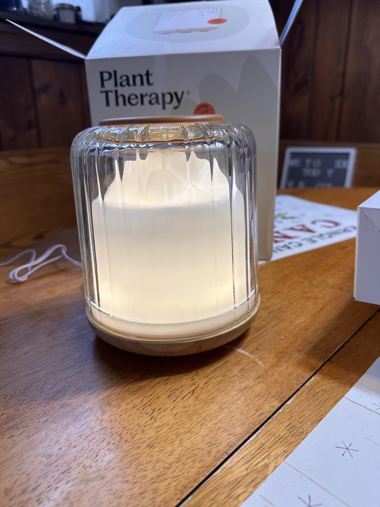 Plant Therapy Serenity Glass Diffuser, Elegant Glass Cover, Intermittent & Continuous Mist, Multiple Light Settings, Essential Oil Diffuser, 250 Square Feet Coverage customer photo 2