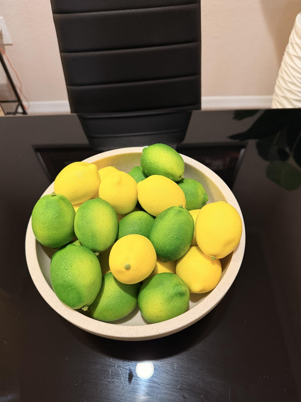LIN CHUAN Decorative Bowl, Large Fruit Bowl, Sand Beige | Fruit Bowl for Kitchen Counter, Modern Resin Bowl for Home Decor, Key Holder for Entry Table customer photo 1