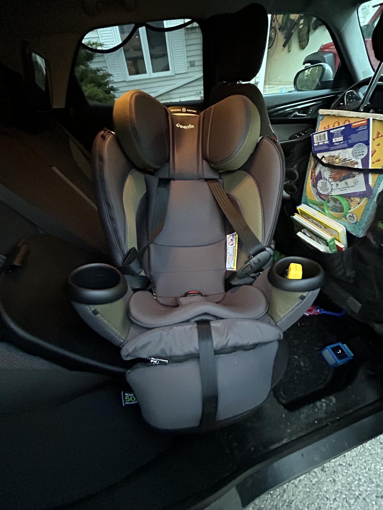 Evenflo Revolve360 Extend All-in-One Rotating Car Seat | with Quick Clean Cover, Rear-Facing, Forward-Facing, Highback Booster Mode, Infant to 12 Years (Rockland Green) customer photo 2