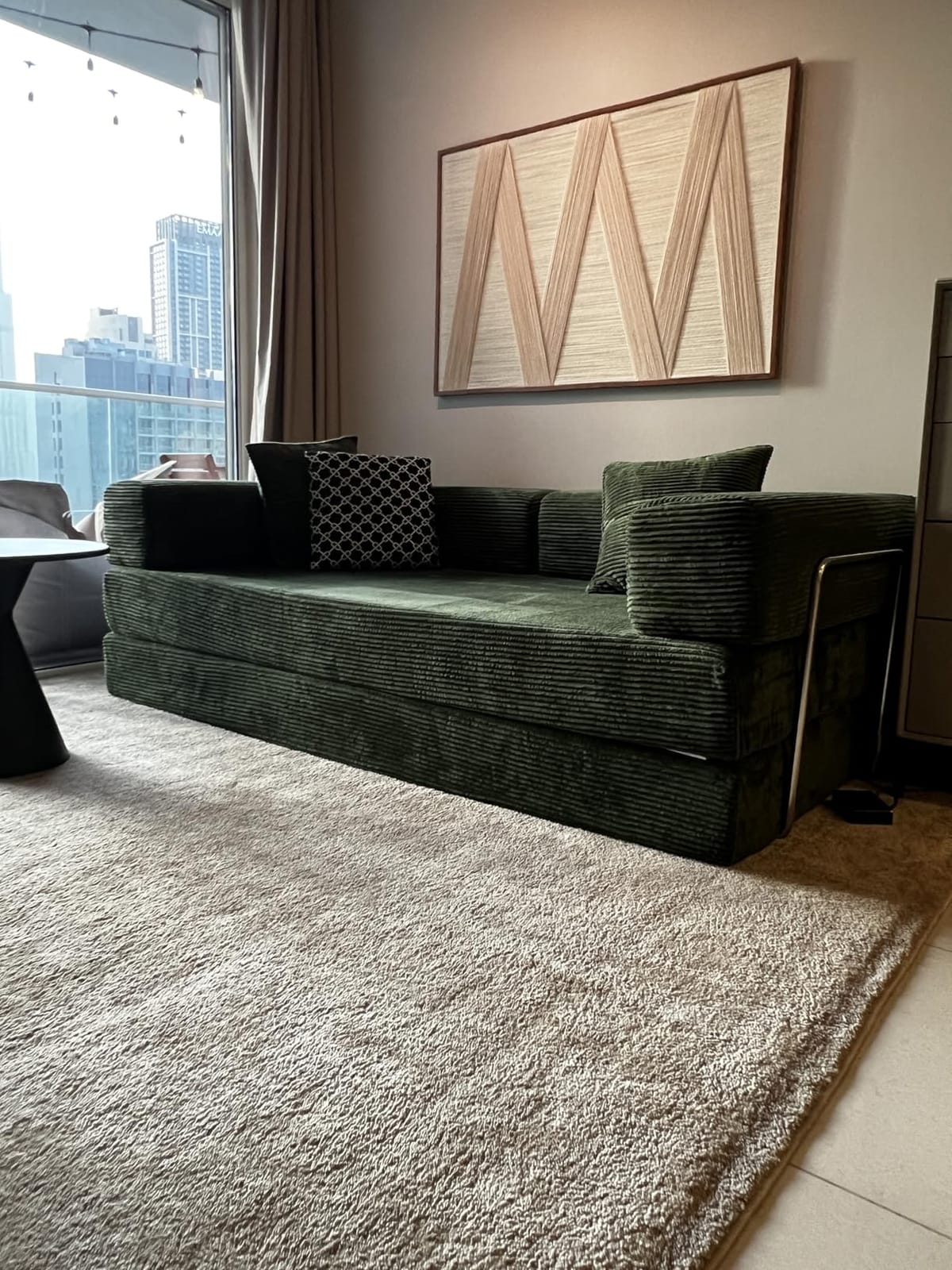 YINIX Foldable Sofa Bed, 78'' Folding Floor Couch, Compressed Convertable Sleeper Sofa, Memory Foam Couch with Pillow Back Support Armrest, 4-in-1 Futon Sofa Bed for Living Room, Green customer photo 1