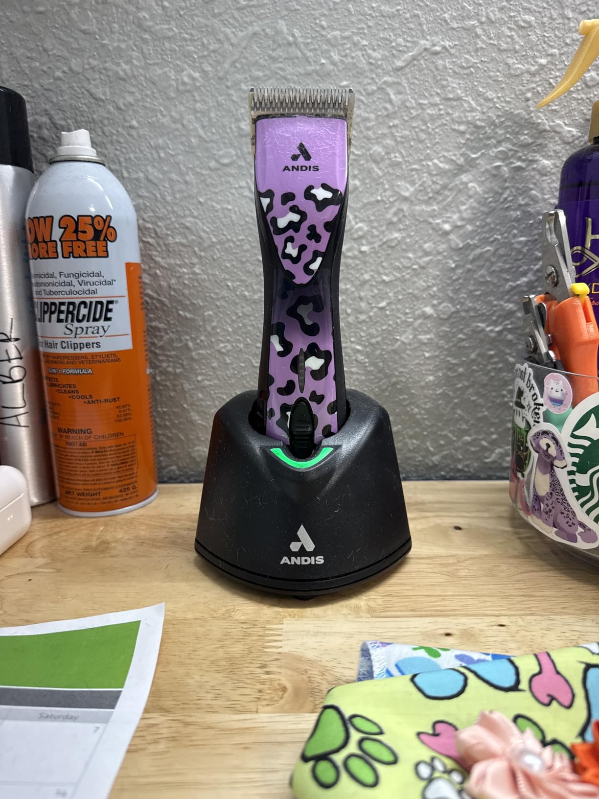 Andis 561458 Pulse ZR II Gabriel Feitosa Edition Clipper, 5-Speed, Wild | CeramicEDGE blade runs cool & sharp, replaceable lithium-ion battery, professional dog grooming clipper customer photo 2
