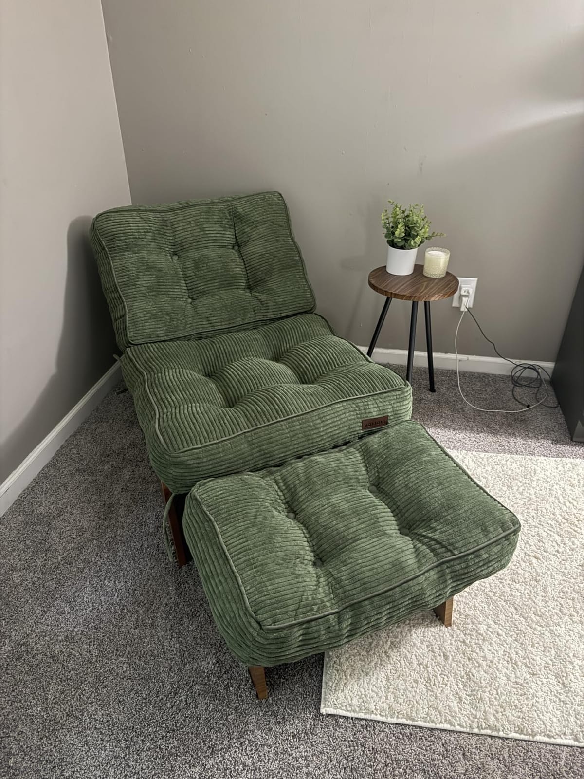 MAXYOYO Accent Chair with Ottoman, Lounge Chair with Adjustable Backrest | Tufted Living Room Chair Upholstered Lounge Chair with Footrest Set, Modern Chair for Reading Room, Dark Grey customer photo 1