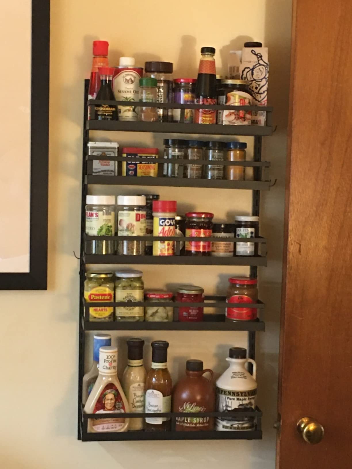 X-cosrack 8-Tier Adjustable Spice Rack - Wall-Mounted Space-Saving Organizer with Mixed Baskets, Large-Capacity Seasoning Holder for Kitchen & Pantry (Black) customer photo 2