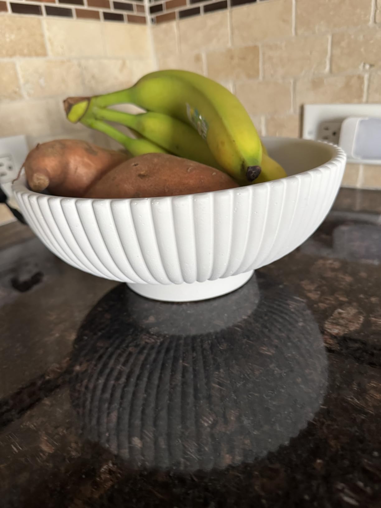KIBAGA Decorative Concrete Fruit Bowl for Kitchen or Table - Large Key Bowl | Elevates Your Modern Farmhouse Home, Showcasing Fruit or Seasonal Centerpieces in Style customer photo 1