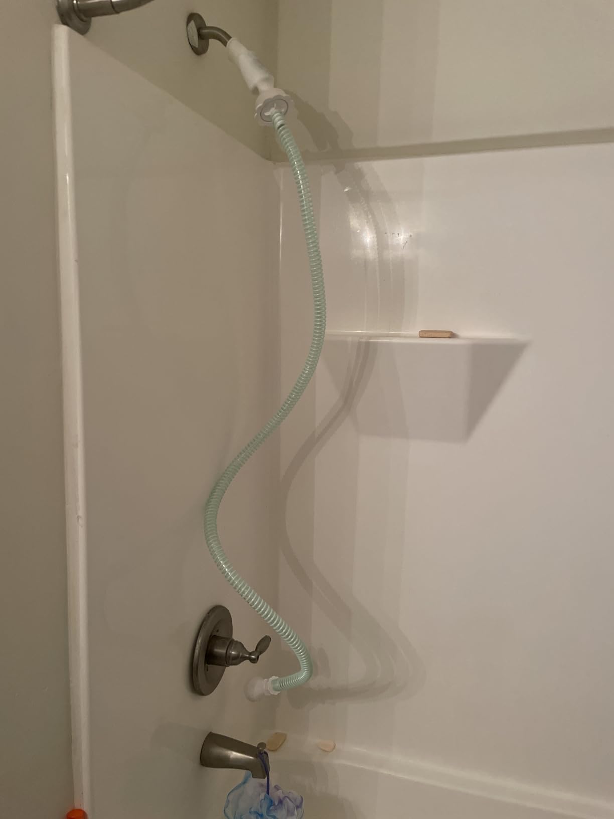 Rinseroo Slip-On Handheld Shower Attachment Hose w/Spray Head | Seated Bathing, Converts Fixed Shower Head, Portable No-Install, For Seniors & RV, Gravity Fed customer photo 2
