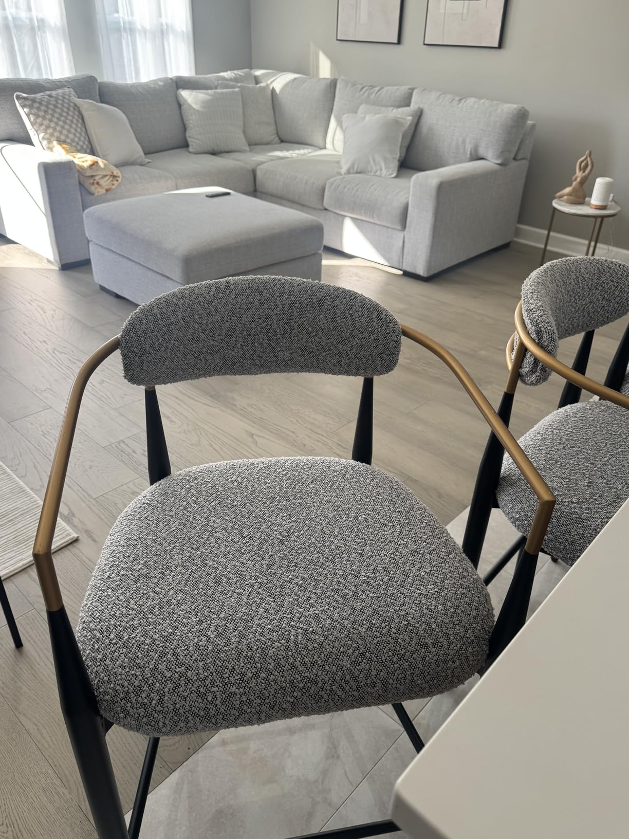 Morden Fort Counter Height Bar Stools Set of 4 with Backs, Cream Boucle customer photo 1