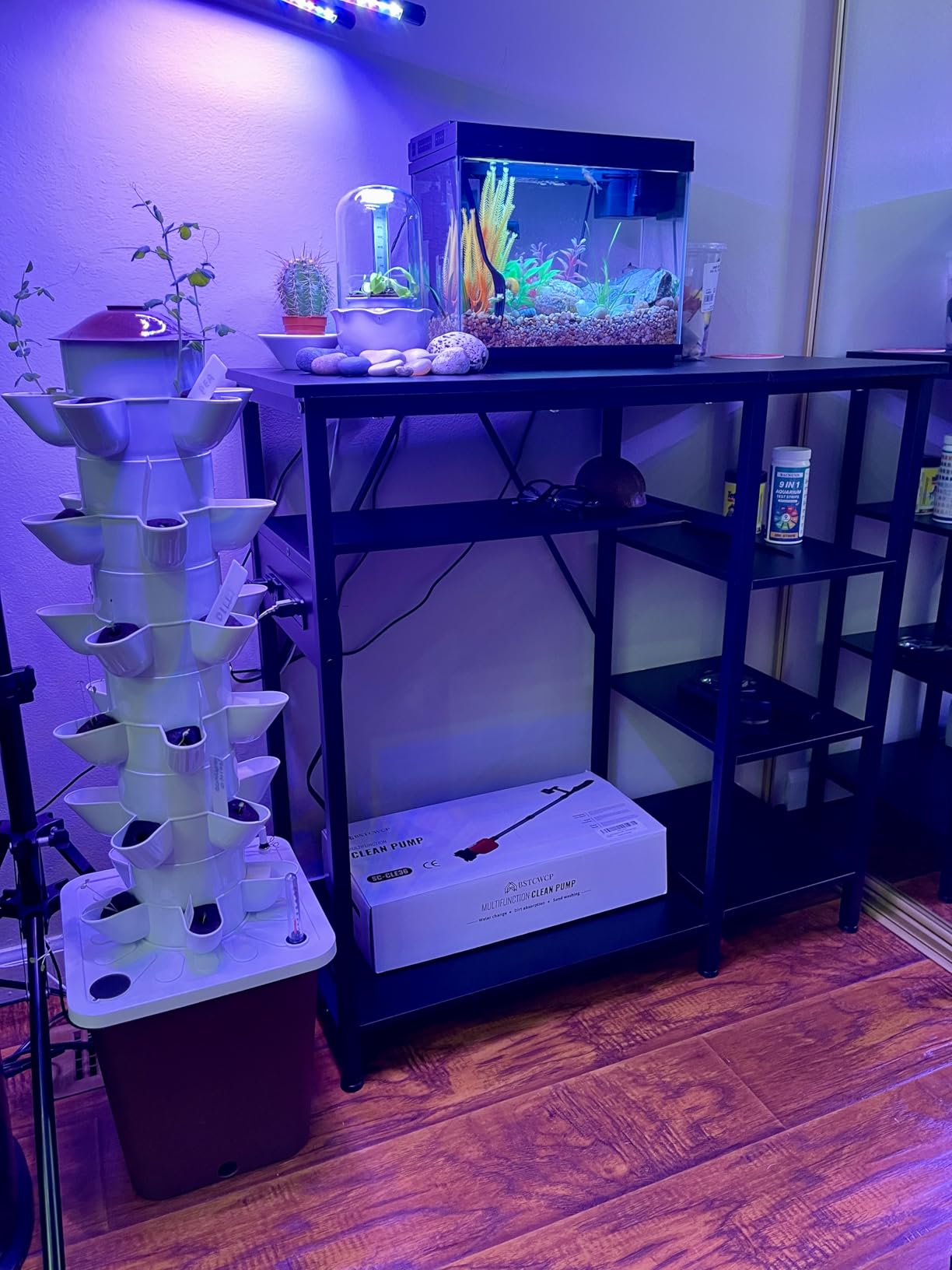 GRLEAF 55-75 Gallon Aquarium Stand: 1000LB Capacity, Built-In Power Outlets, 3-Tier Shelves for Fish Tank Accessories Storage, Heavy-Duty Steel/Wood Hybrid for Fish & Reptile Tanks | Excludes Tank customer photo 2