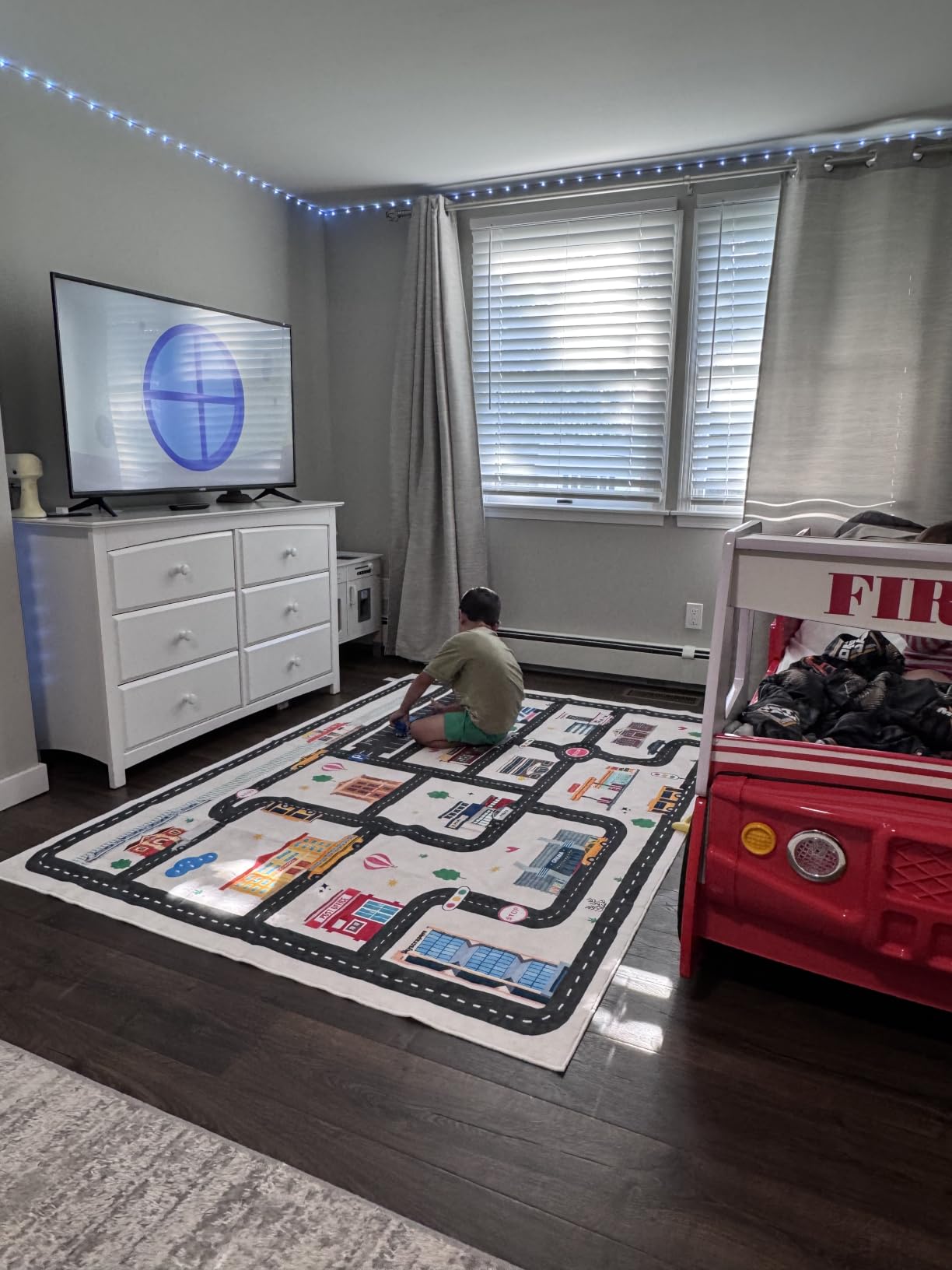 Nayoroom Kids Town Road Playroom Rug, Faux Wool Car Map, Non-Slip, 5 x 7 ft | Interactive town road map; Community scenes; Soft faux wool surface; Non-slip backing; Easy-care room accent customer photo 2