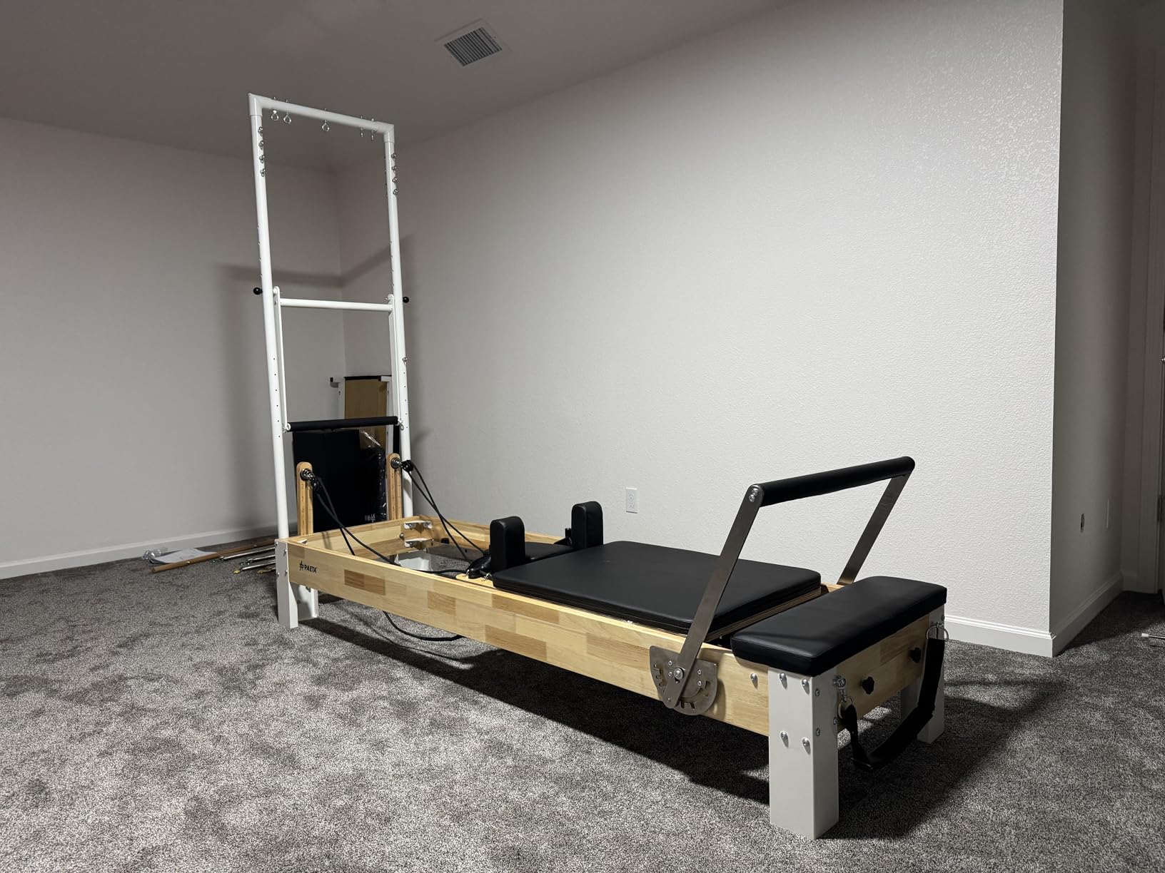 Pilates Reformer, Wooden Reformer Pilates Machine with Tower & Mat, Pilates Equipment for Home Workout and Studio, Includes Sitting Box, Jumpboard customer photo 2