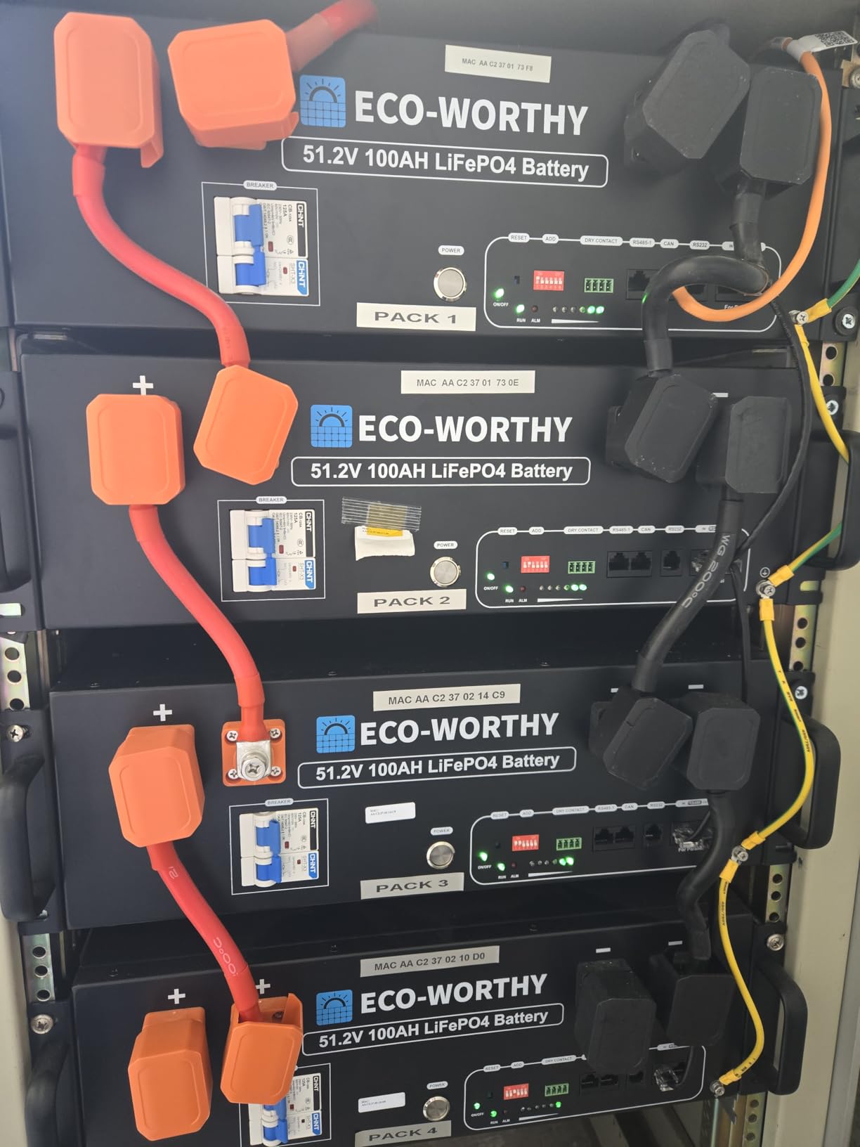 ECO-Worthy Cubix100 48V 600Ah Server Rack Battery LiFePO4 | 6 Pack 30.72kWh Solar Battery Kit for Home Backup | UL9540 & UL1973 & CEC Listed customer photo 1