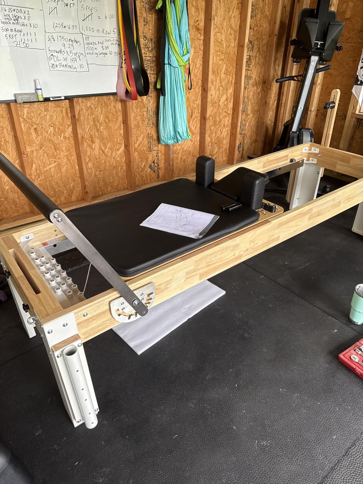 Pilates Reformer, Wooden Reformer Pilates Machine with Cadillac Trapeze Table, Pilates Equipment for Home Workout and Studio, Includes Sitting Box, Jumpboard customer photo 1