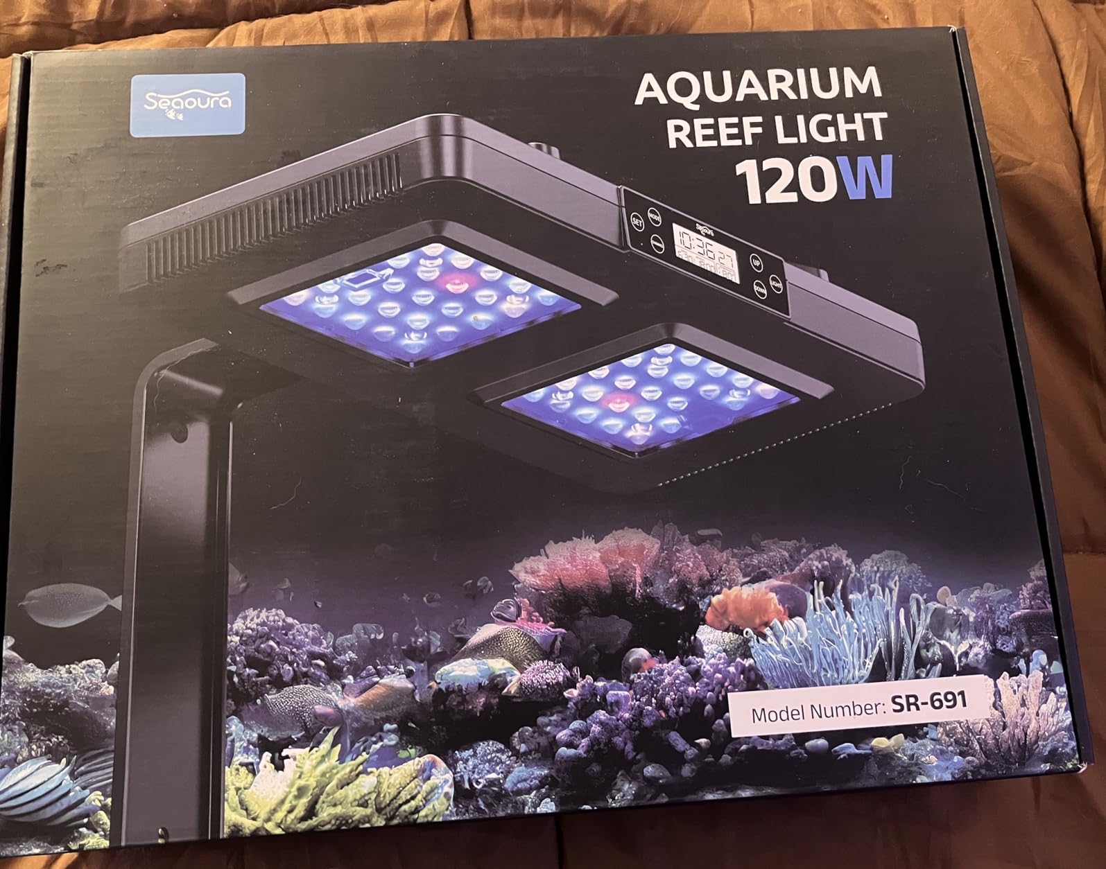 SEAOURA 120W Reef Light for Corals Saltwater Aquarium Tank SR-691 | 395-665nm Full Spectrum, WRGB 5 Channel Programmable, 3 Timer, Smart Quiet Cooling, Vibrant SPS LPS Color & Fluoresce customer photo 2