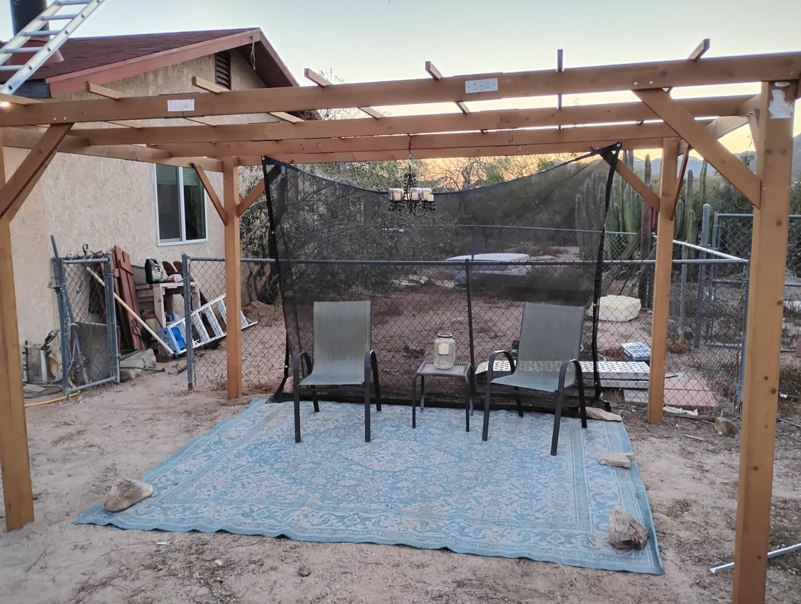 Outsunny 10' x 13' Outdoor Pergola, Wood Gazebo Grape Trellis with Stable Structure and Concrete Anchors for Climbing Plant Support, Garden, Patio, Backyard, Deck, Dark Brown customer photo 1