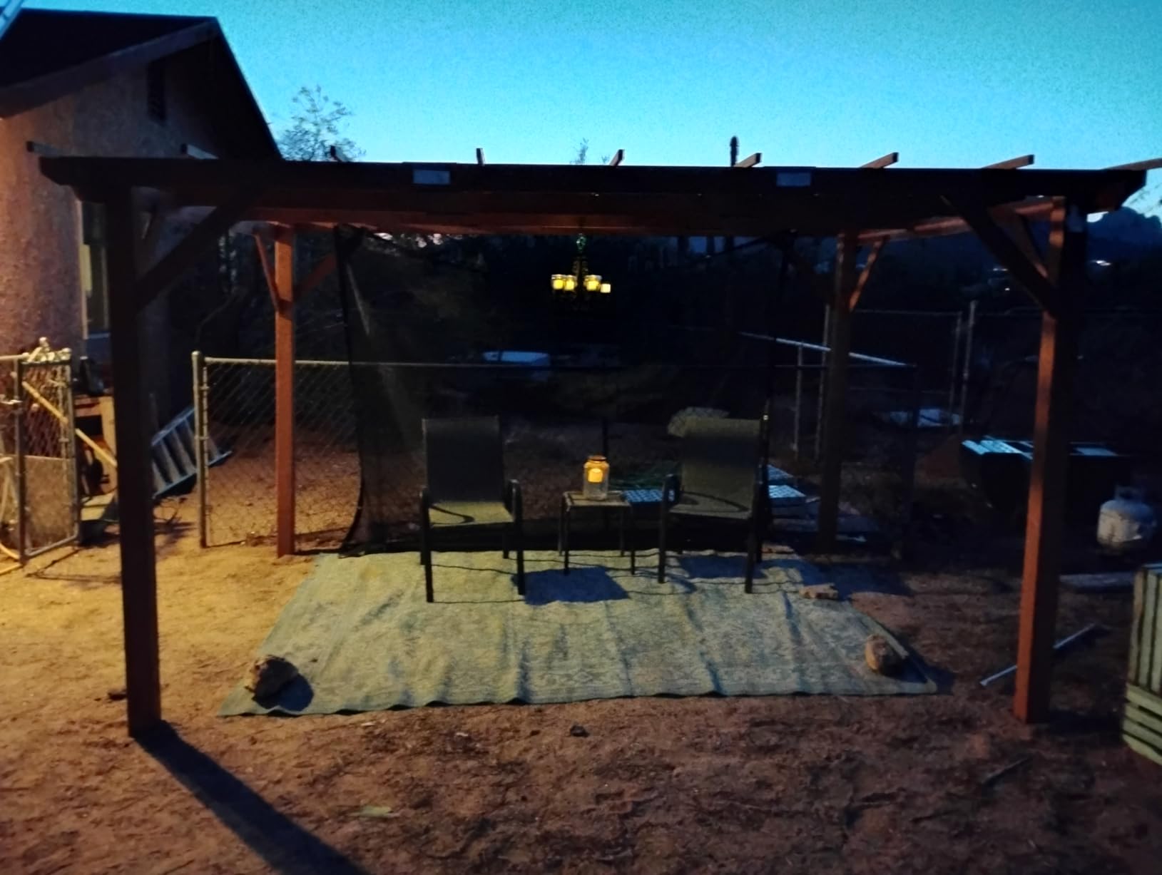 Outsunny 10' x 13' Outdoor Pergola, Wood Gazebo Grape Trellis with Stable Structure and Concrete Anchors for Climbing Plant Support, Garden, Patio, Backyard, Deck, Dark Brown customer photo 2
