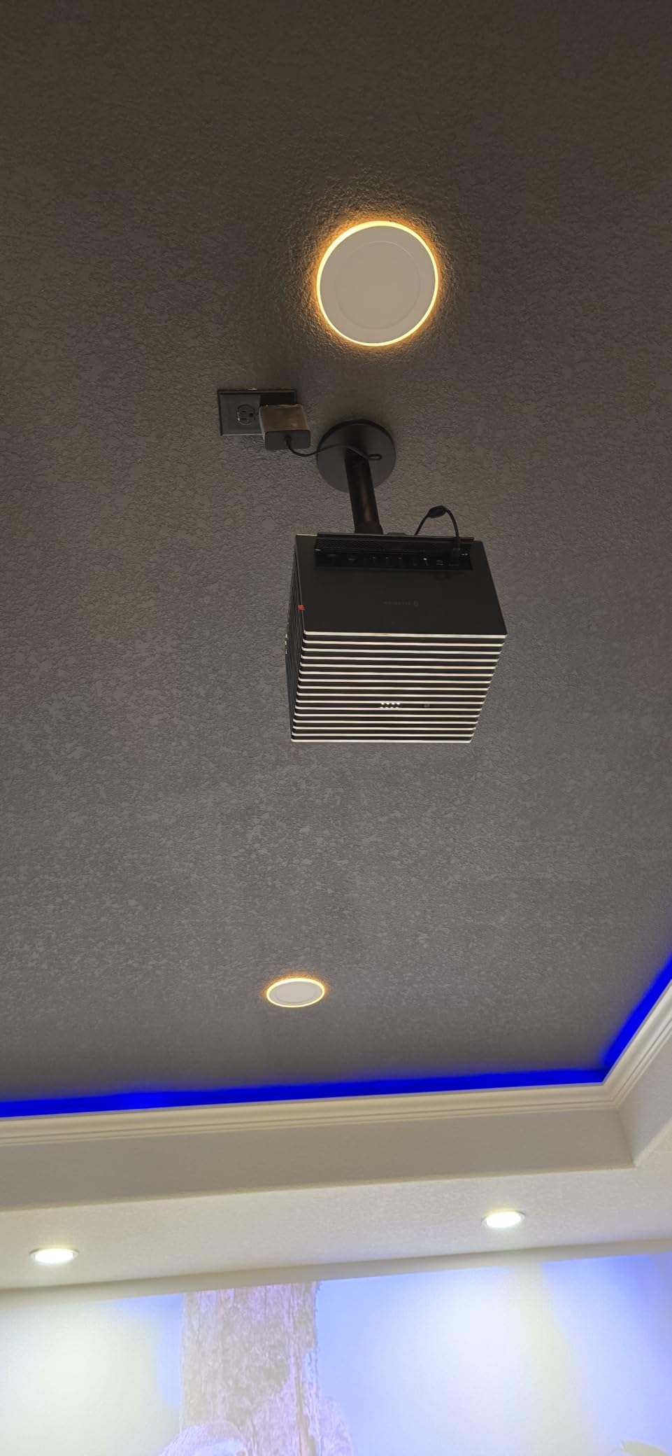 PropVue Universal Projector Mount - Adjustable Ceiling or Wall Mount for Office & Home Mini Projectors - Full Motion, Easy Installation, 360 Swivel, Extendable Length 13.8
