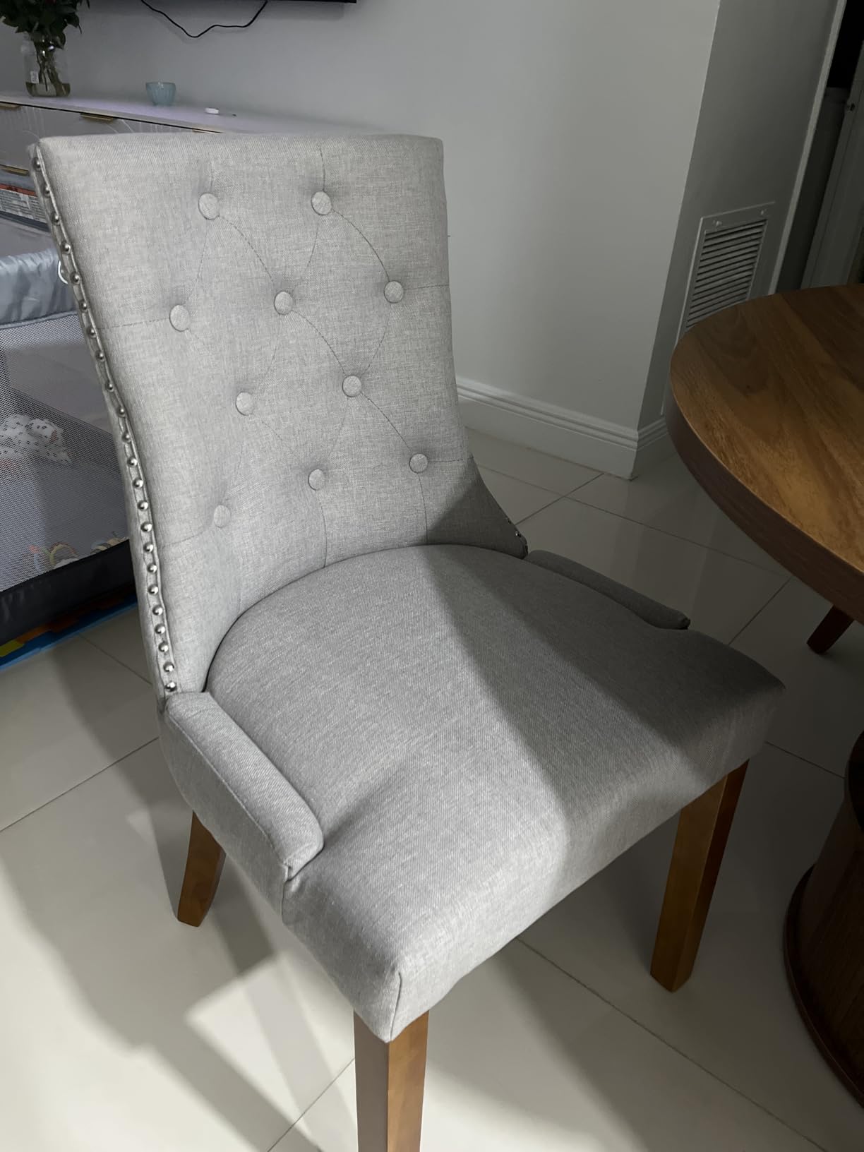 Dining Chairs Set of 2, Modern Kitchen Chairs with Back, Beige | Ergonomic Backrest, Wooden Legs, Padded Seat; Suitable For Kitchen, Dining Room, and Living Room customer photo 2