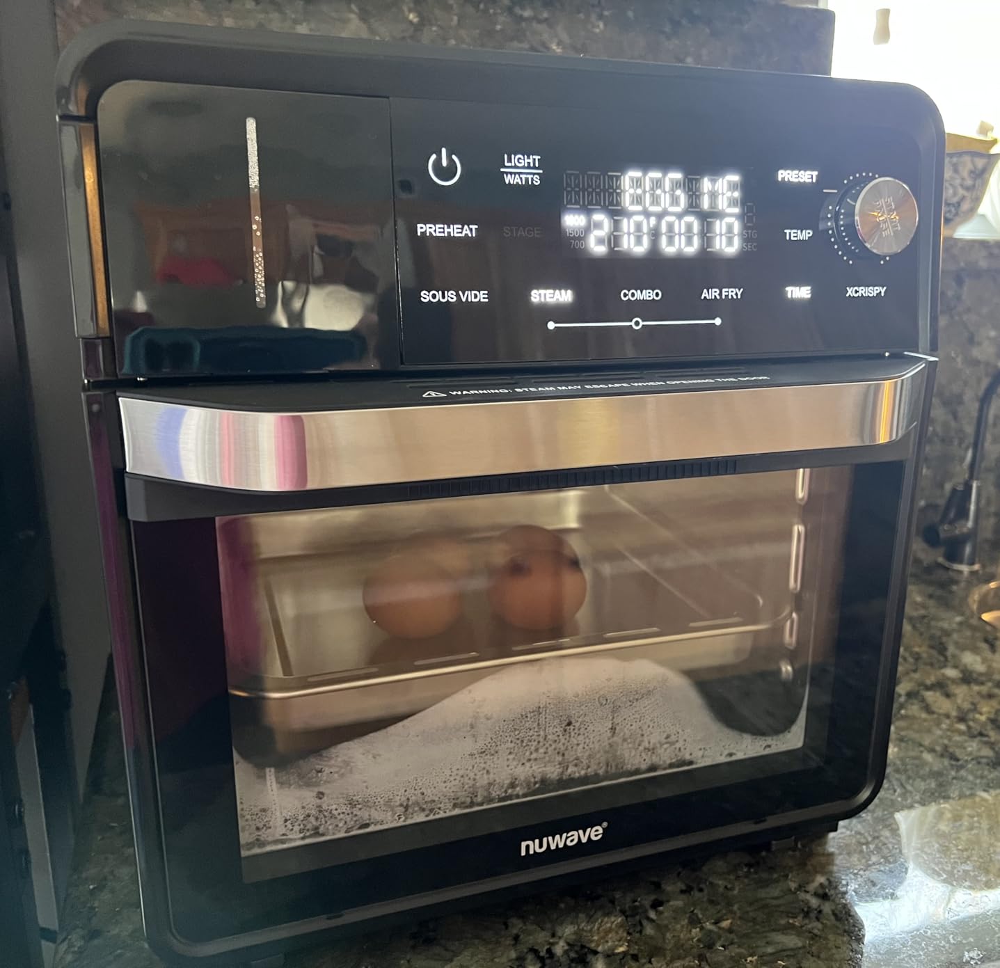 Nuwave Combi Steam Oven, Non-Toxic Stainless Steel Multi-Cooker with Air Fry, Sous Vide, Toast & More, 50-450°F Precision, 120 Presets, Moisture Control, Programmable, Easy to Clean, 16 quarts customer photo 2