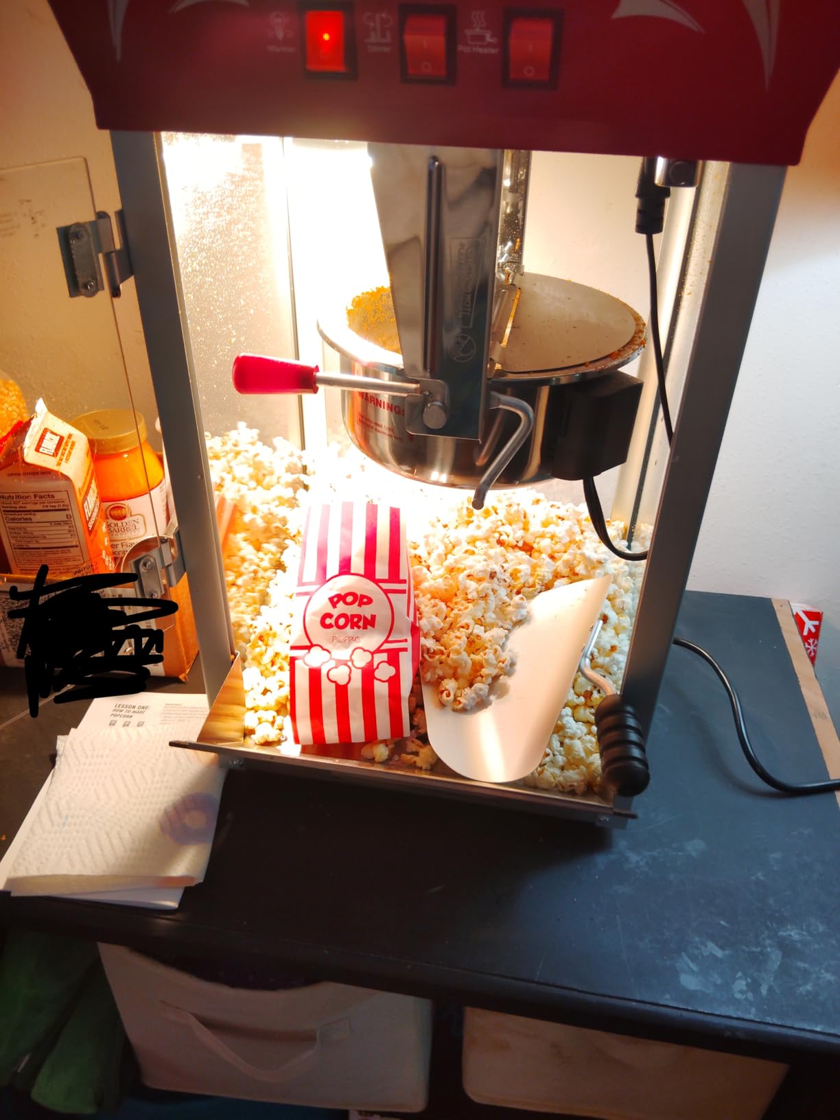 Popcorn Maker Machine, 12 Ounce Kettle Stainless Steel Commercial Popcorn Machine with Tempered Glass, Warming Deck, 900W Countertop Popcorn Popper for Parties, Events, and Home Theater customer photo 2