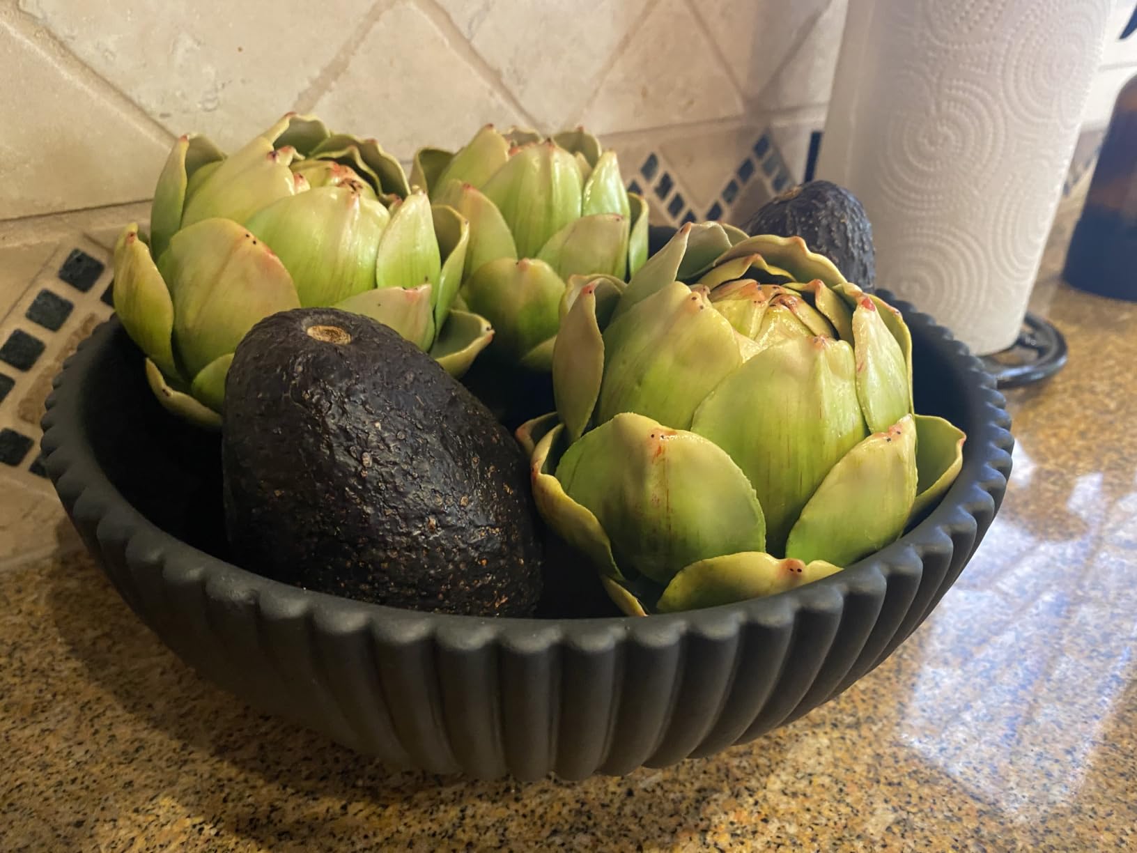 KIBAGA Decorative Concrete Fruit Bowl for Kitchen or Table - Large Key Bowl | Elevates Your Modern Farmhouse Home, Showcasing Fruit or Seasonal Centerpieces in Style customer photo 2