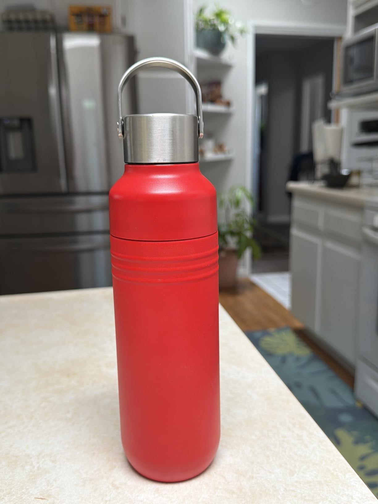 Le Creuset Stainless Steel On The Go Water Bottle, 33 oz., Shell Pink customer photo 2