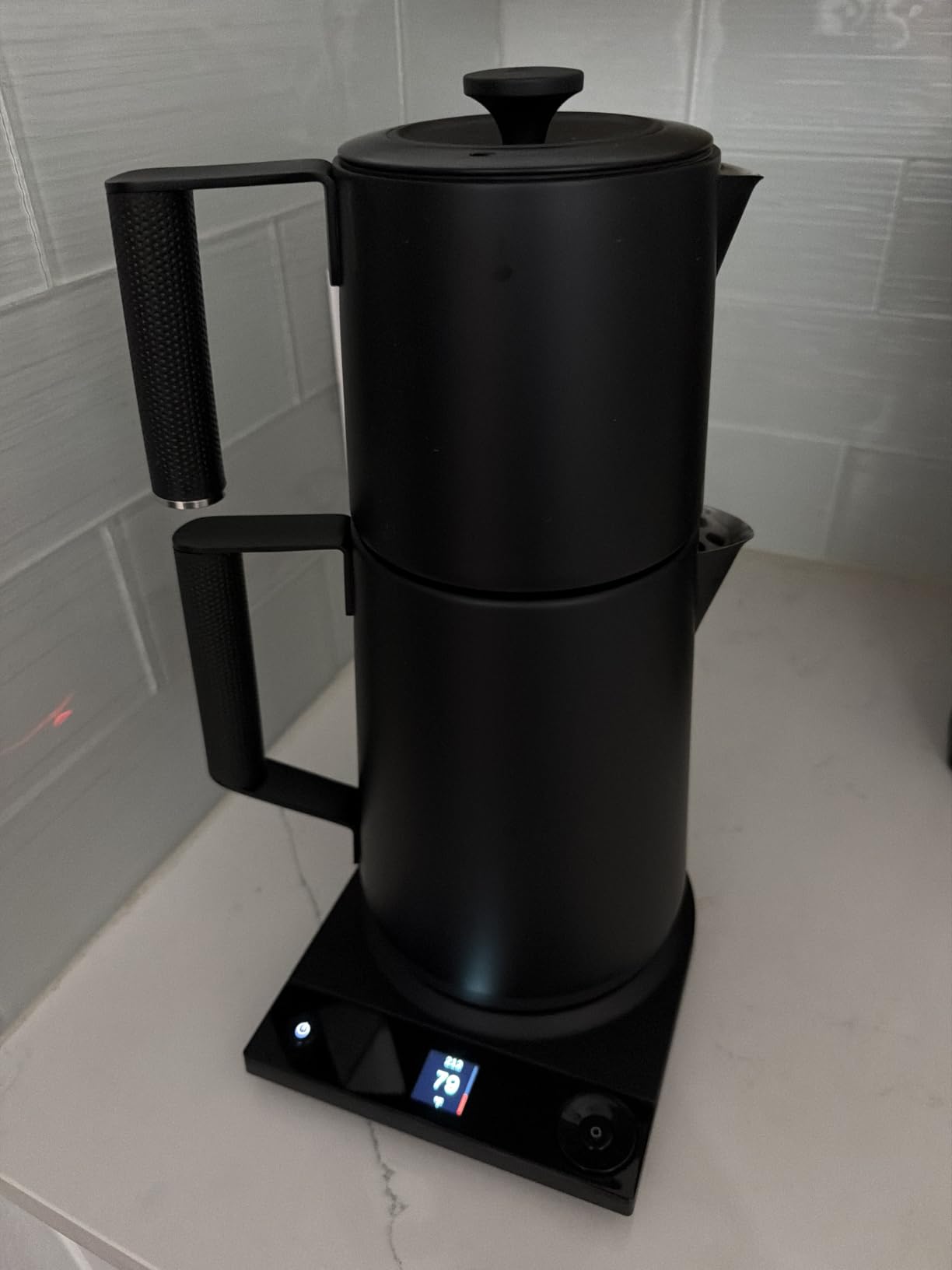 Saki Turkish Tea Maker Machine Pro, Electric Double-Pot Teapot 1.75L, 120 Min Keep-Warm, Stainless Steel BPA-Free, Auto Shut-Off & Boil-Dry, LED Brew Ring, Matte Black customer photo 2