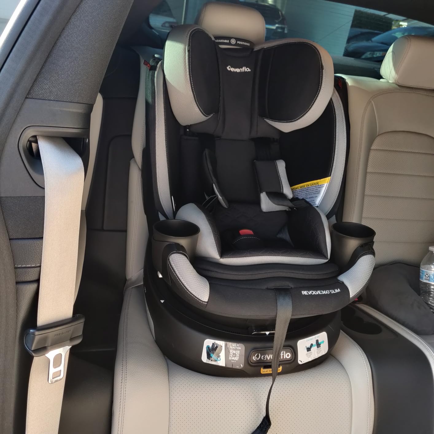 Evenflo Revolve360 Slim 2-in-1 Rotating Car Seat | with Quick Clean Cover, Rear-Facing and Forward-Facing Modes, Infant-6 Years, 4-65 lbs (Salem Black) customer photo 1