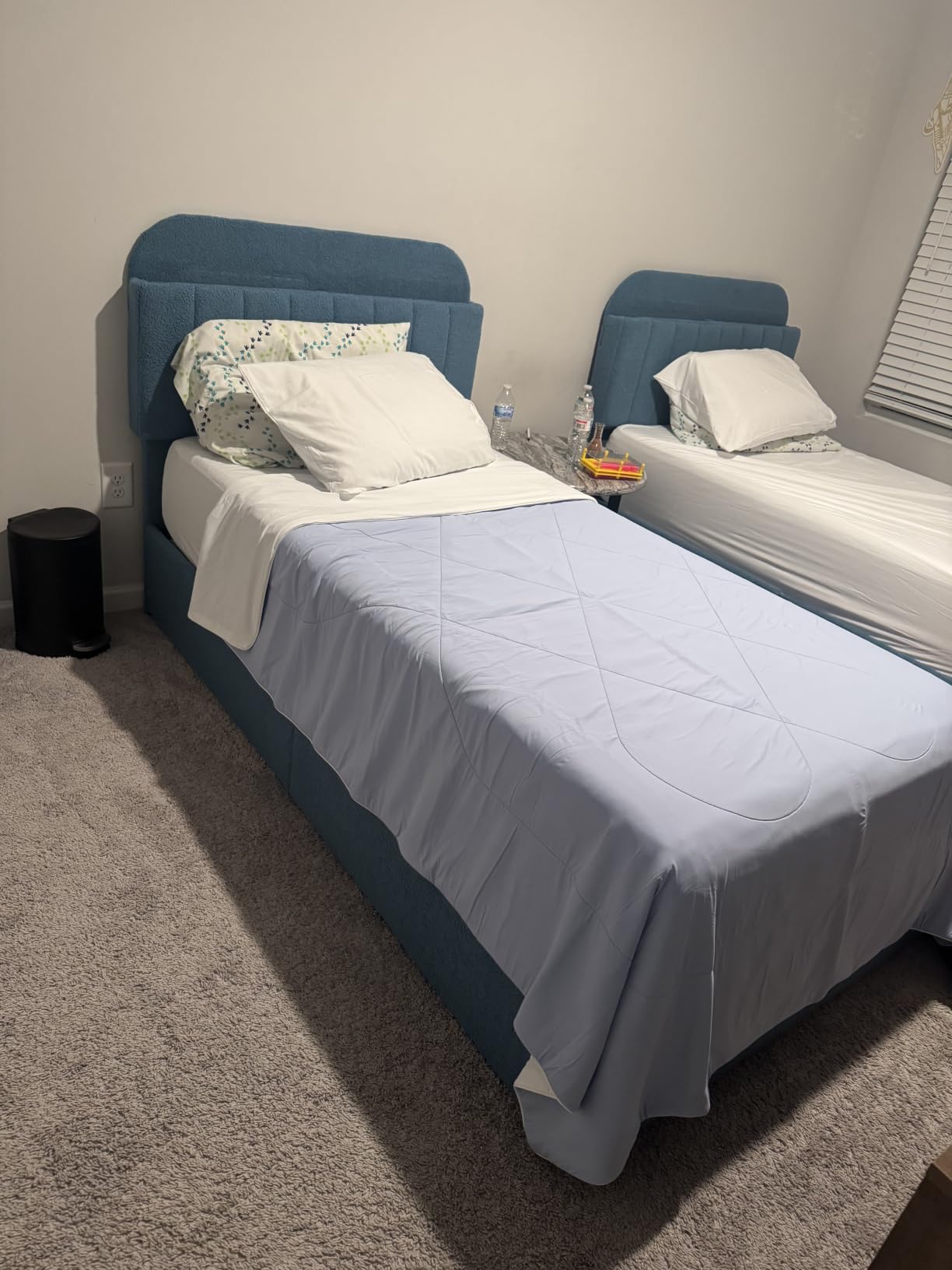 GarveeHome Twin Bed Frame, Platform Bed with Storage Headboard & Drawers | Boucle Upholstered Bed Frame for Kids, Bookcase Headboard, No Box Spring Needed, Easy Assembly, Ivory White customer photo 2
