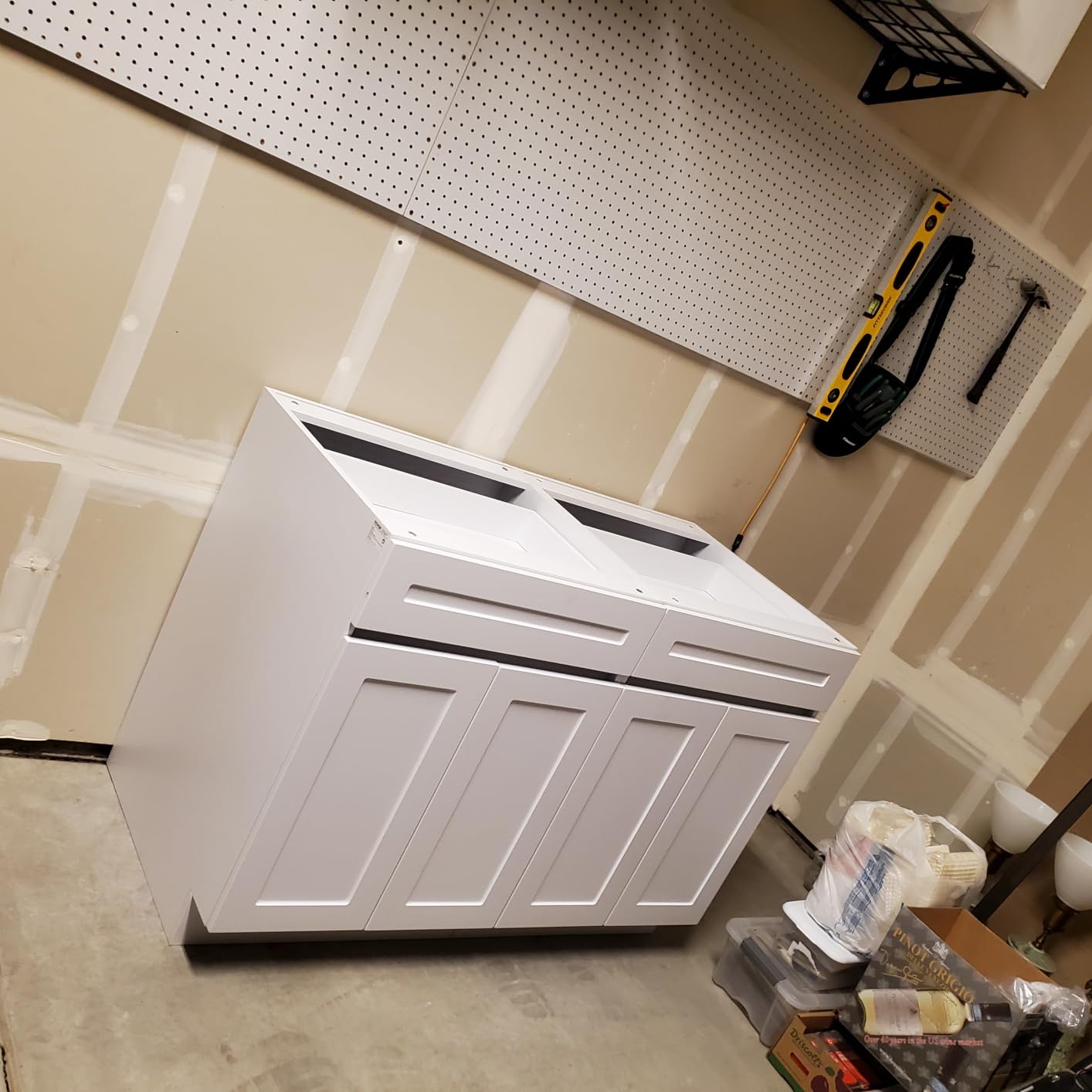 VEVOR White Shaker Base Cabinet with Drawer, 24-Inch Unassembled Drawer Base Cabinet, 24