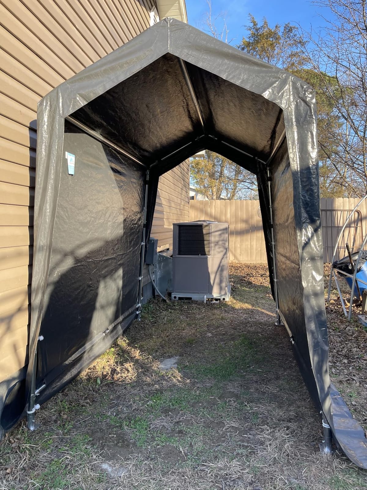 ADVANCE OUTDOOR Heavy Duty 10X20 ft Carport Outdoor Patio Portable Canopy Storage Shelter Shed with 2 Rolled up Zipper Doors & Vents for Snowmobile Garden Tools, Beige customer photo 2