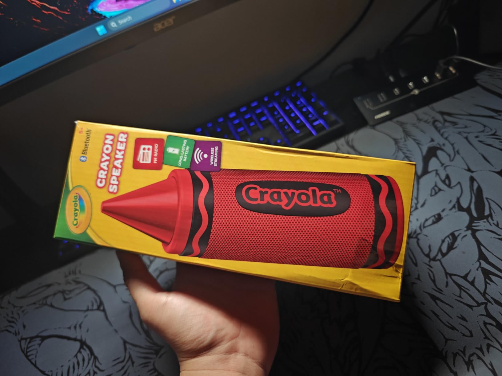 Crayola Kids Crayon Speakers Bluetooth, Portable Bluetooth Speakers | 20W Peak Power HD Sound, Mini Bluetooth Speaker Wireless with TWS Pairing BT 5.3, FM Radio Home/Party/Outdoor/Travel customer photo 2
