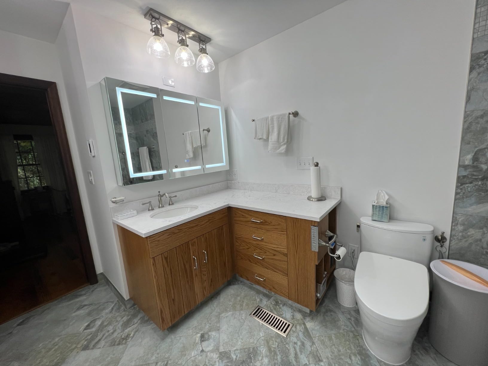 Blossom LED Lighted Bathroom Medicine Cabinet Mirror, Defogger, 72x32 | Bathroom Storage Cabinet, Medicine Cabinets Organizer, Vanity Mirror with Storage, Recessed/Surface Mount, Adjustable Shelves customer photo 1