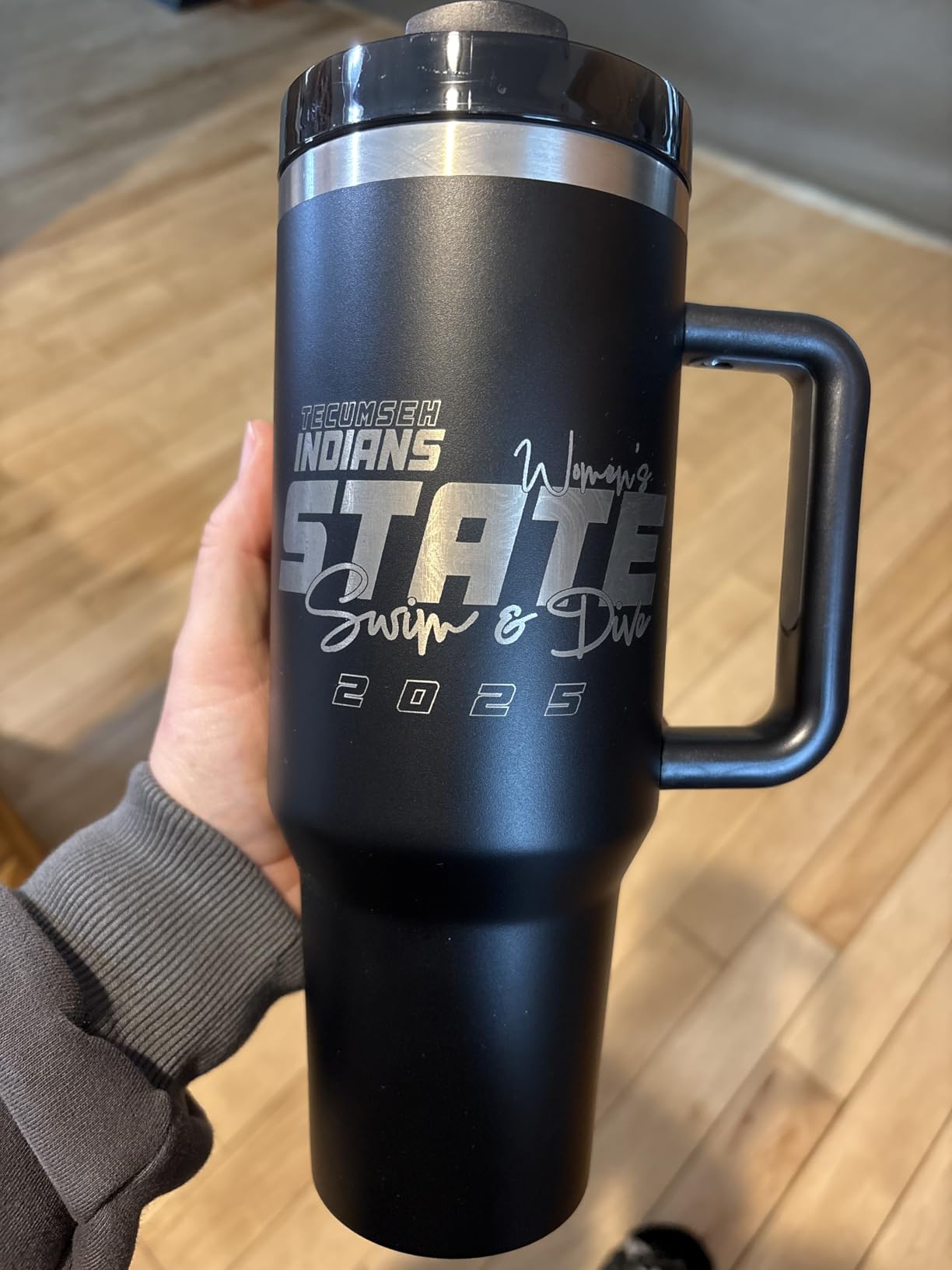 4 Pack 40 Oz Tumbler with Handle Bulk, Double Wall Vacuum Insulated Stainless Steel Tumbler with Lid and Straw, 40 oz cup with Silicone Spill Proof Stopper Set (Cream,Purple,Dark Green,Rose Quartz) customer photo 2
