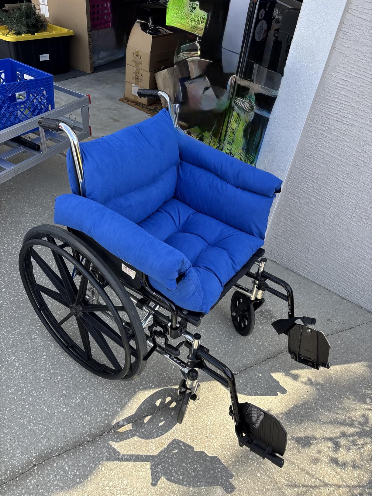 Wheelchair Cushions, Pressure Pain Relief Accessories with Armrest Covers, Supports Coccyx & Back, Non-Slip, Fits Wheelchair with 16'' Length Armrest (Navy) customer photo 1