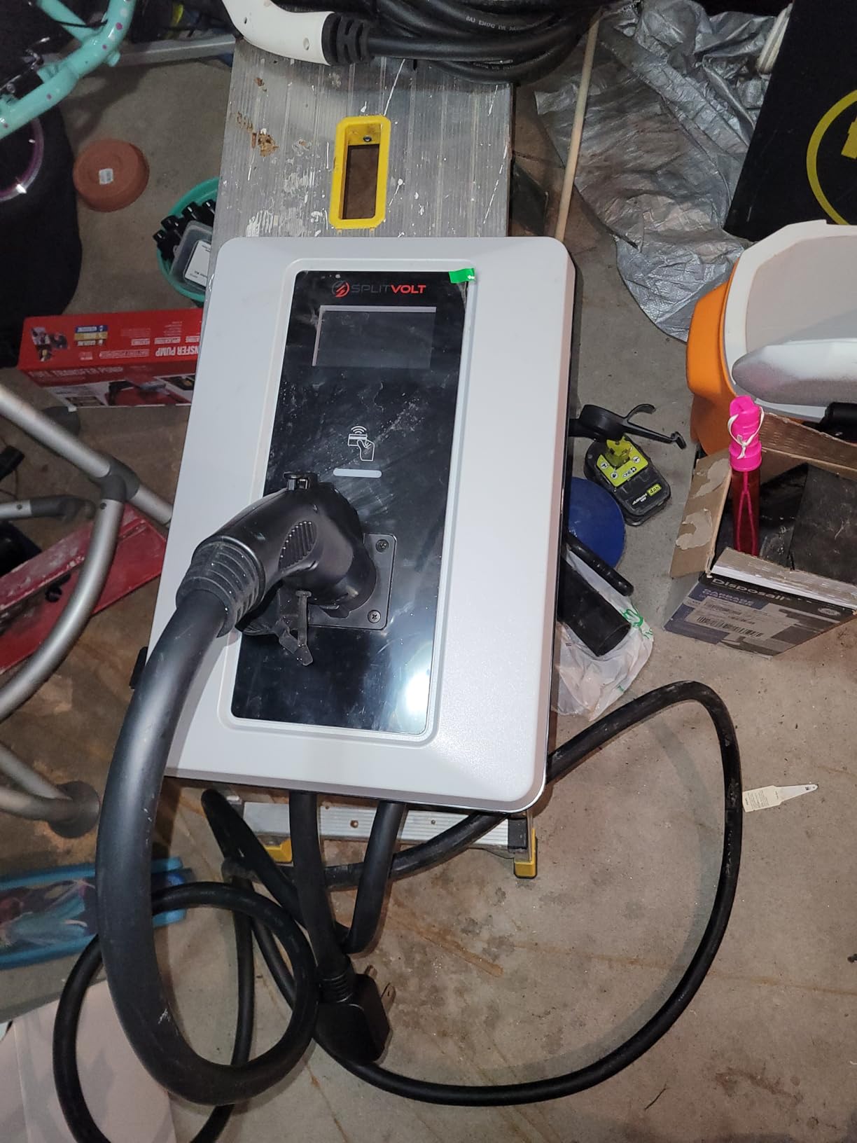 Splitvolt Level 2 Smart EV Charging Station - Connected, Adjustable 12kW, Display, Scheduling, RFID, NEMA 14-50, J1772, OCPP Compatible, Outdoor Rated, 16ft customer photo 2