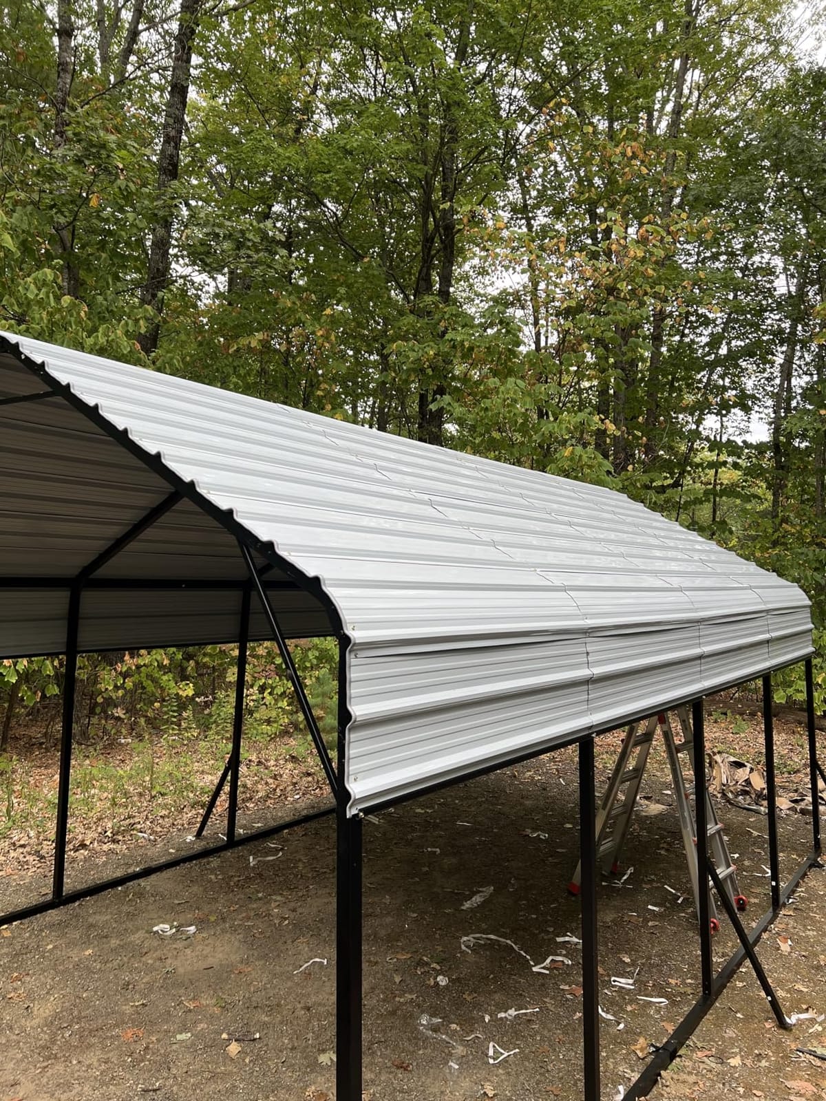 GarveeLife 13 ft x21 ft x11 ft Oversized Metal Carport, Steel Heavy Duty Carport for All-Weather, Permanent Shelter for Bass Boats, Pickup Trucks, and Tractors, N.W. 660 LBS customer photo 2