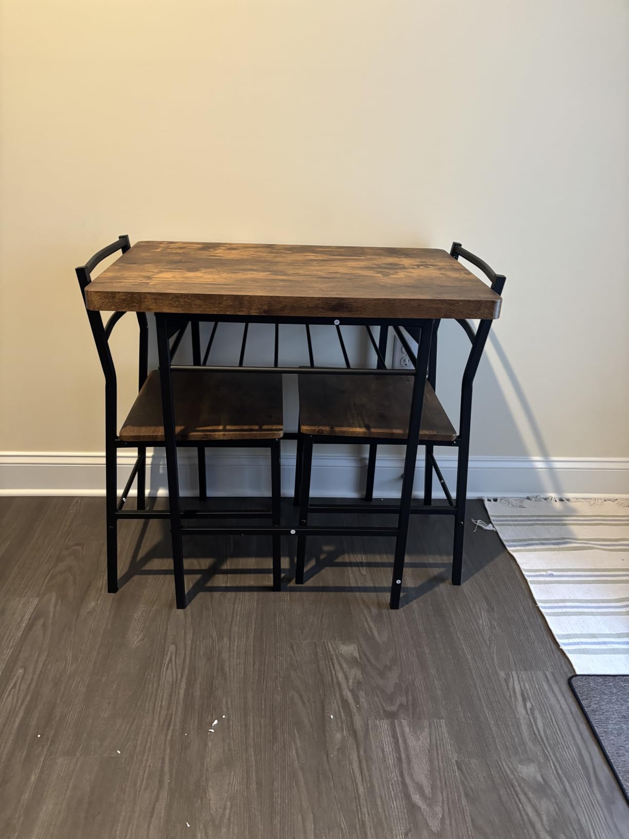 Best Choice Products 3-Piece Modern Dining Set, Space Saving Dinette for Kitchen, Dining Room, Small Space w/Steel Frame, Built-in Storage Rack - Natural/Black customer photo 1