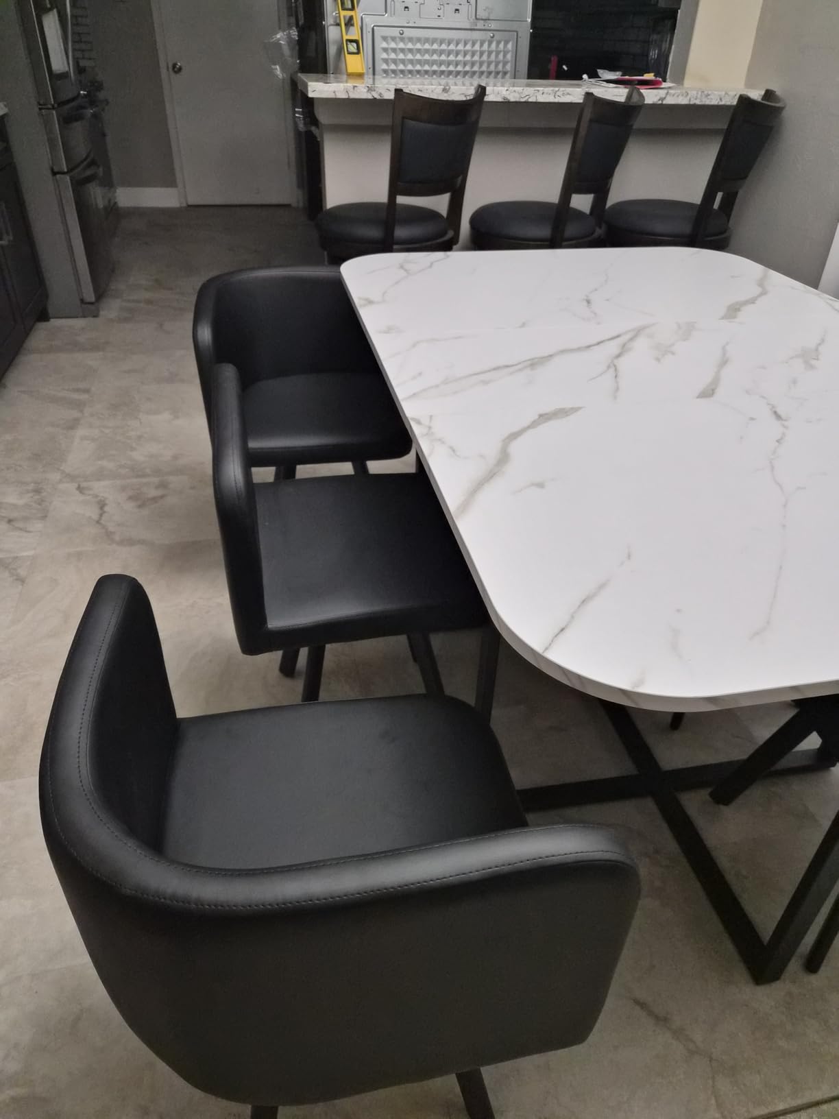 7-Piece Dining Table Set for 6, Modern Dining Room Table Set for 6 with Cushioned Chairs, 59