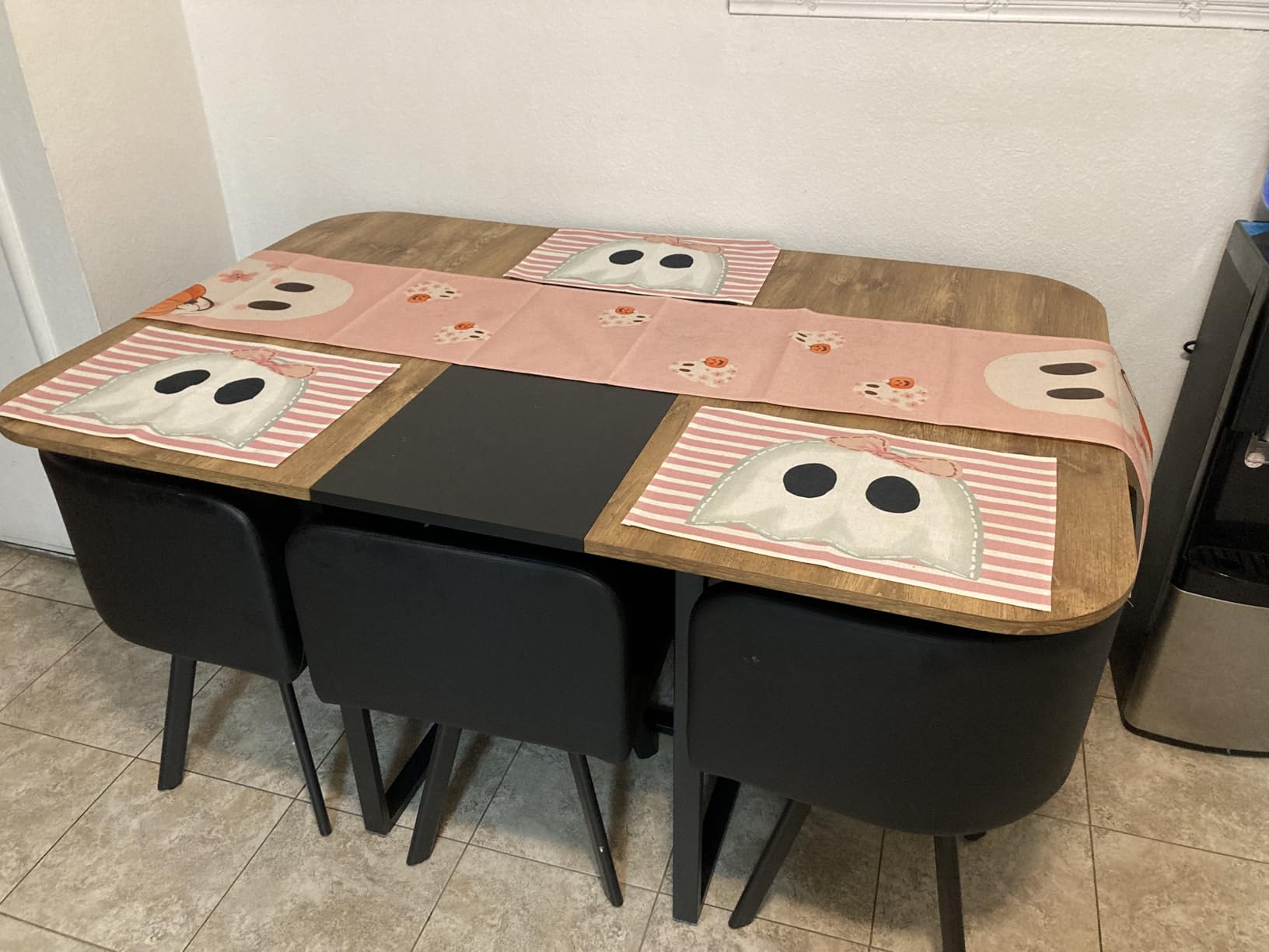 7-Piece Dining Table Set for 6, Modern Dining Room Table Set for 6 with Cushioned Chairs, 59