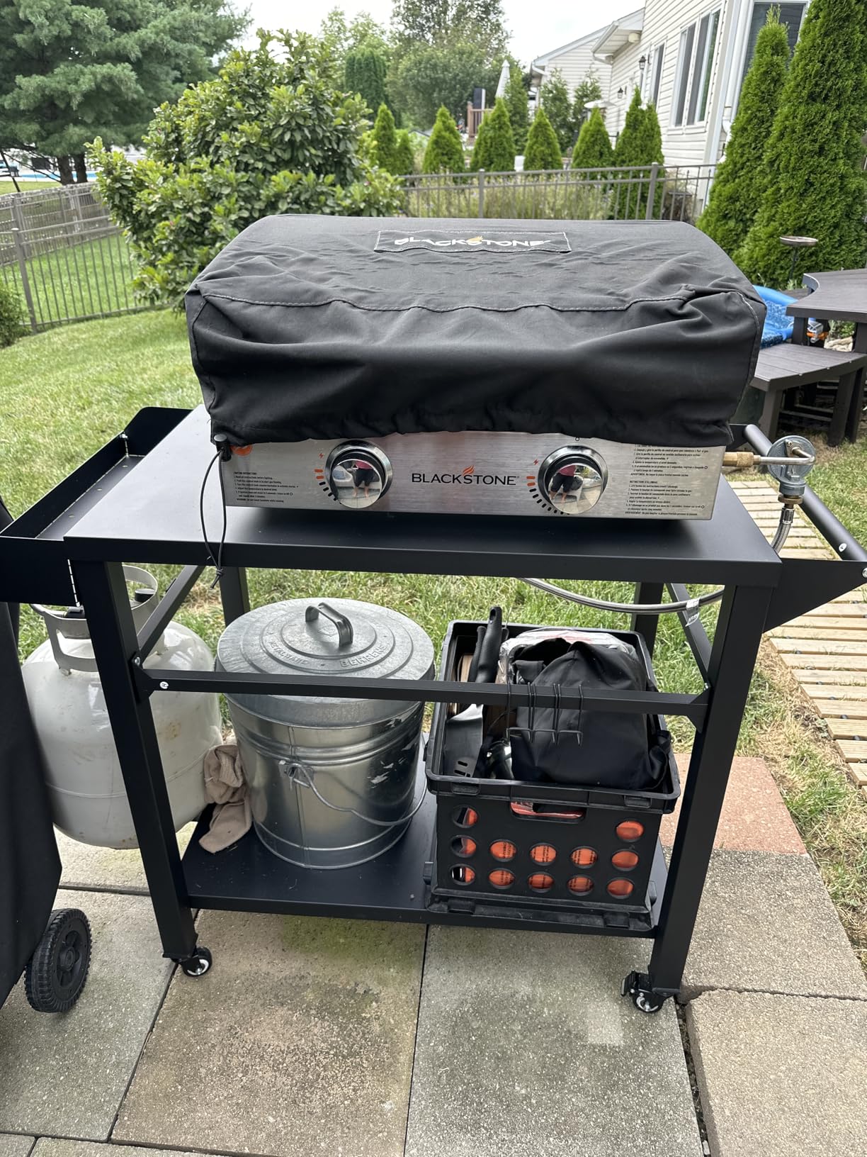 SUNCROWN Outdoor Grill Table with Wheels, Kitchen Cooking Prep Tables Movable BBQ Grill Cart for Garden, Camping, Home Party, Bar, Pizza Oven Table Stand customer photo 1