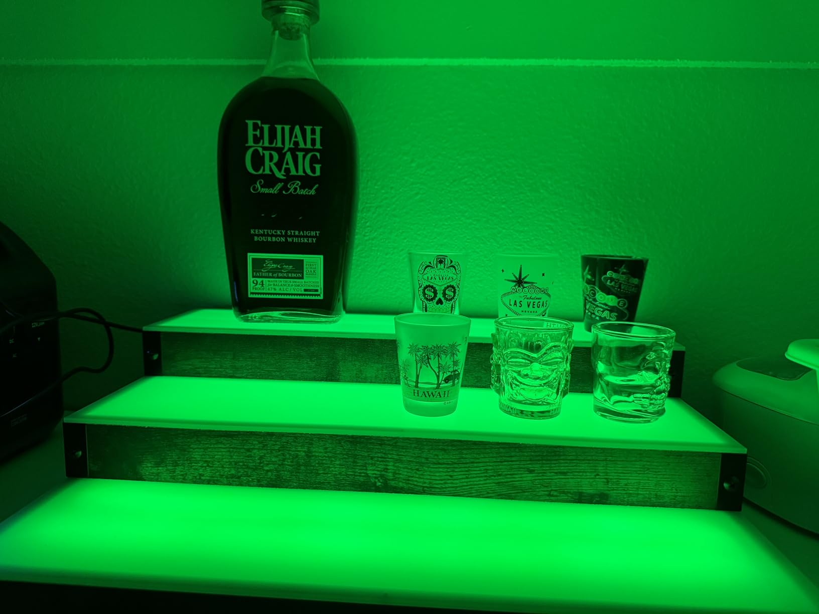 2-Pack 16'' LED Lighted Liquor Display, 3-Tier 32Inch Total Bar Shelves for Liquor Bottle, Illuminated Home Bar Shelf with RF & App Control, 7 Colors, Music Sync& 1-4H Timming, Light-Up Whiskey Rack customer photo 2