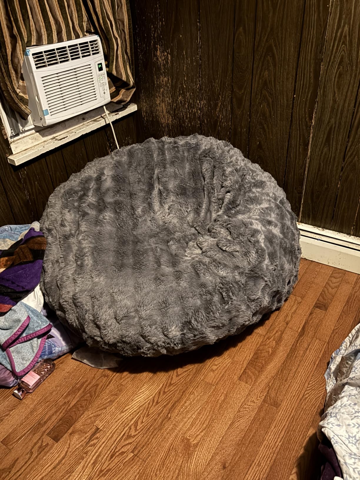 Hobestluk Adults Bean Bag Chair 5FT Big BeanBag Chair Giant Large Oversized | Memory Foam, Washable Cover, Unique Fluffy Bubble, Comfy BeanBag with Filling Lounging Gaming Bedroom LivingRoom | Dark Grey 5FT customer photo 1