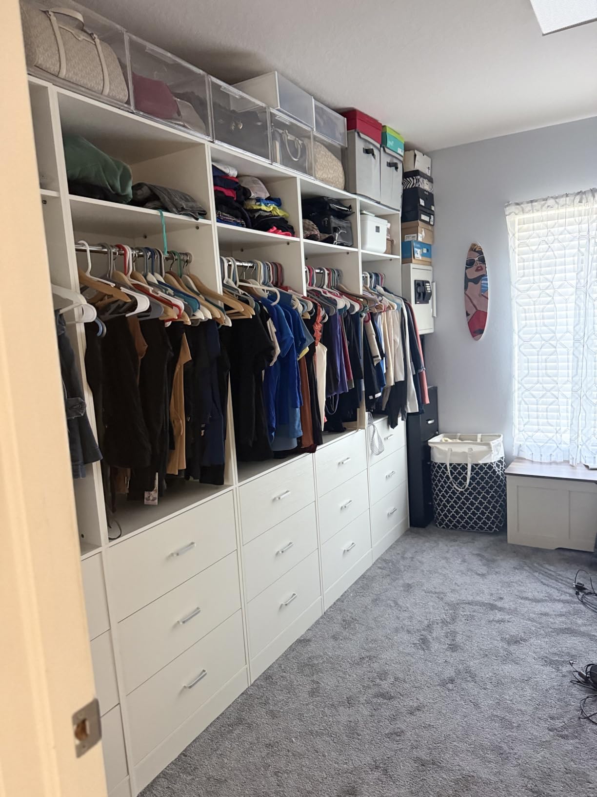 Besiost 4FT Closet Systems with 6 Wood Drawers, Closet System Set of 2, Closet Organizer System with 2 Hanging Rods and 2 Shelves, Heavy Duty 48 Inch Walk-in Closet, White customer photo 1