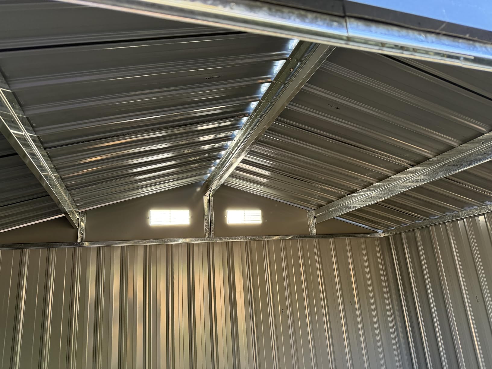 Aoxun 7.3x5.3 FT Galvanized Steel Outdoor Storage Shed with Floor and Double Doors customer photo 1