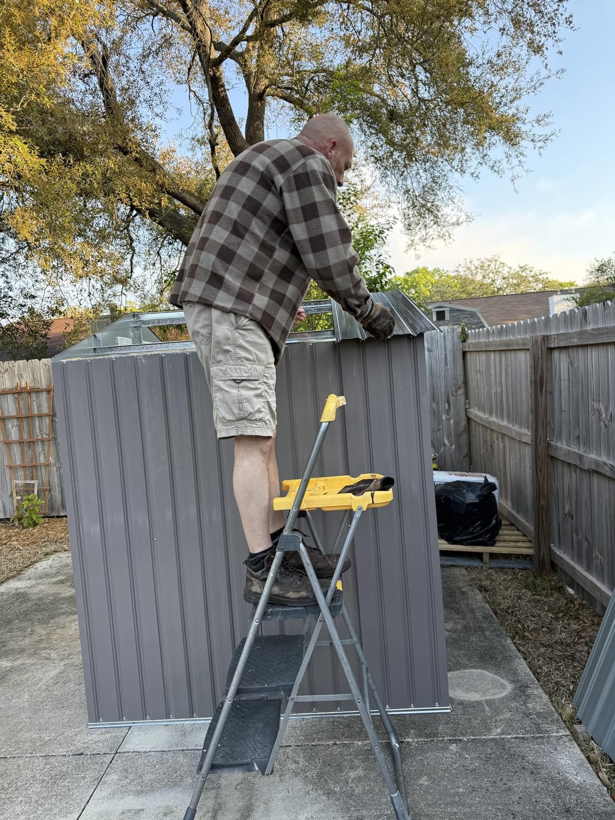 Aoxun 7.3x5.3 FT Galvanized Steel Outdoor Storage Shed with Floor and Double Doors customer photo 2